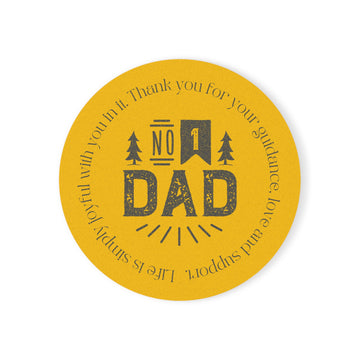 #1 Dad Cork Coaster - Unique Gift for Father's Day, Kitchen Decor, Home Bar Accessory, Personalized Coaster for Men, Thoughtful Gift