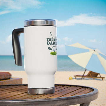 Father's Day Travel Mug, Stainless Steel Coffee Tumbler, Best Dad Gift, Golf Theme, Personalized Travel Coffee Mug