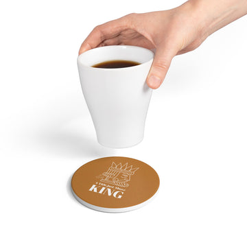 Ceramic Coaster for Kings | Unique Drink Coaster, Home Bar Decor, Gift for Him, Father's Day, Housewarming Decoration