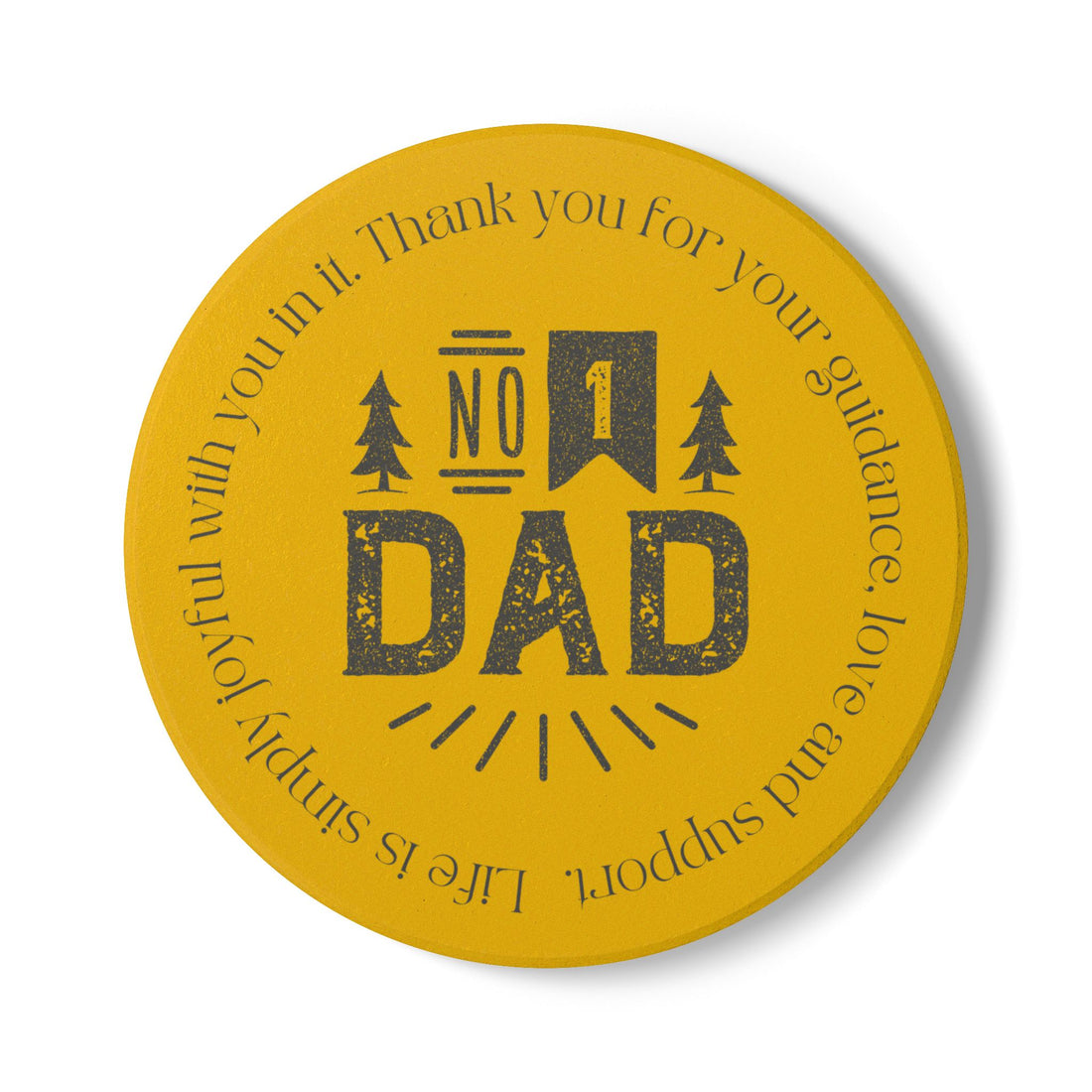 Best Dad Ever Ceramic Coaster, Gift for Dad, Father's Day Decor, Personalized Coaster, Home Bar Accessory
