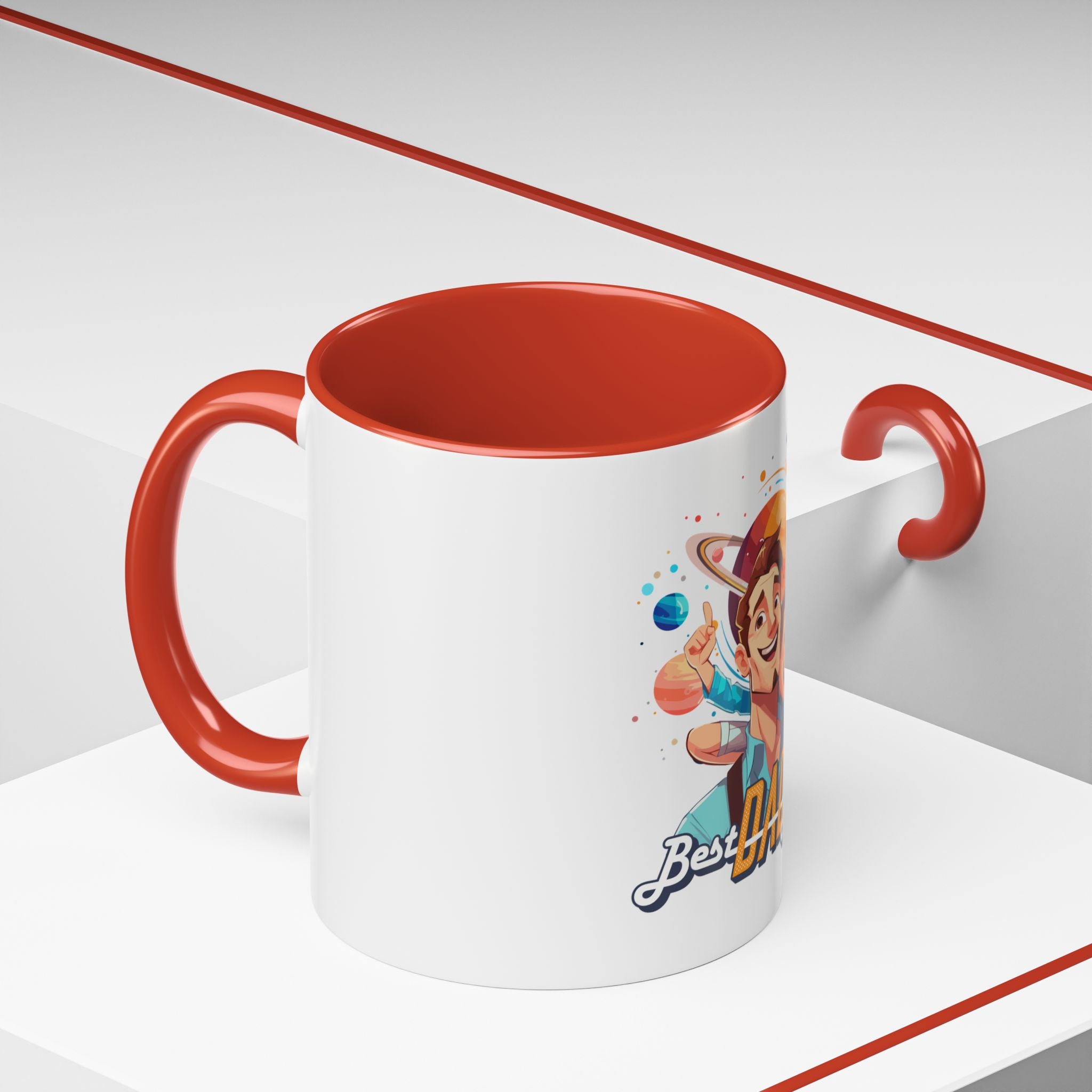 Best Dad Ever Accent Coffee Mug - Fun Gift for Father's Day, Birthday, Coffee Lovers, Home Office, Unique Dad Gifts