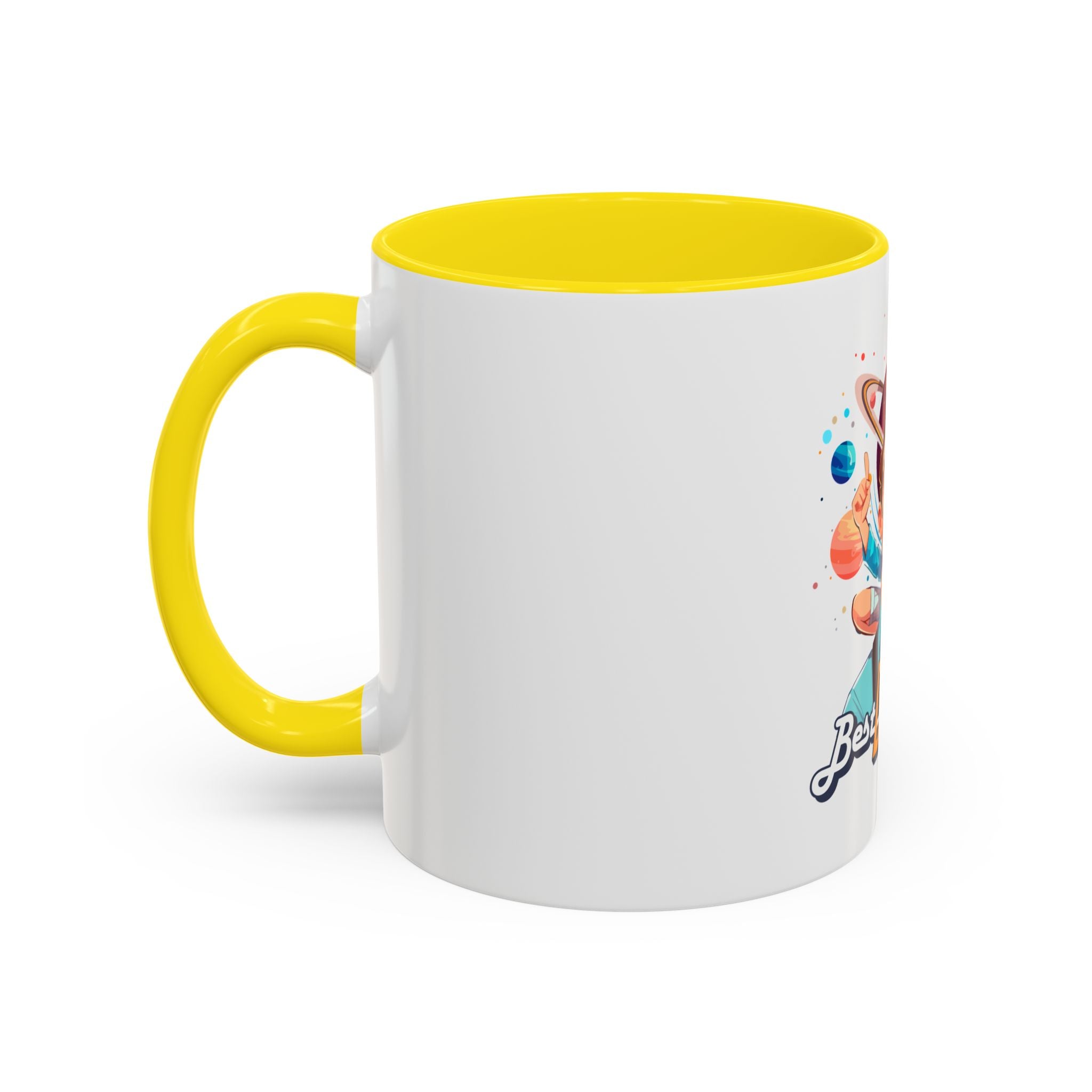 Best Dad Ever Accent Coffee Mug - Fun Gift for Father's Day, Birthday, Coffee Lovers, Home Office, Unique Dad Gifts