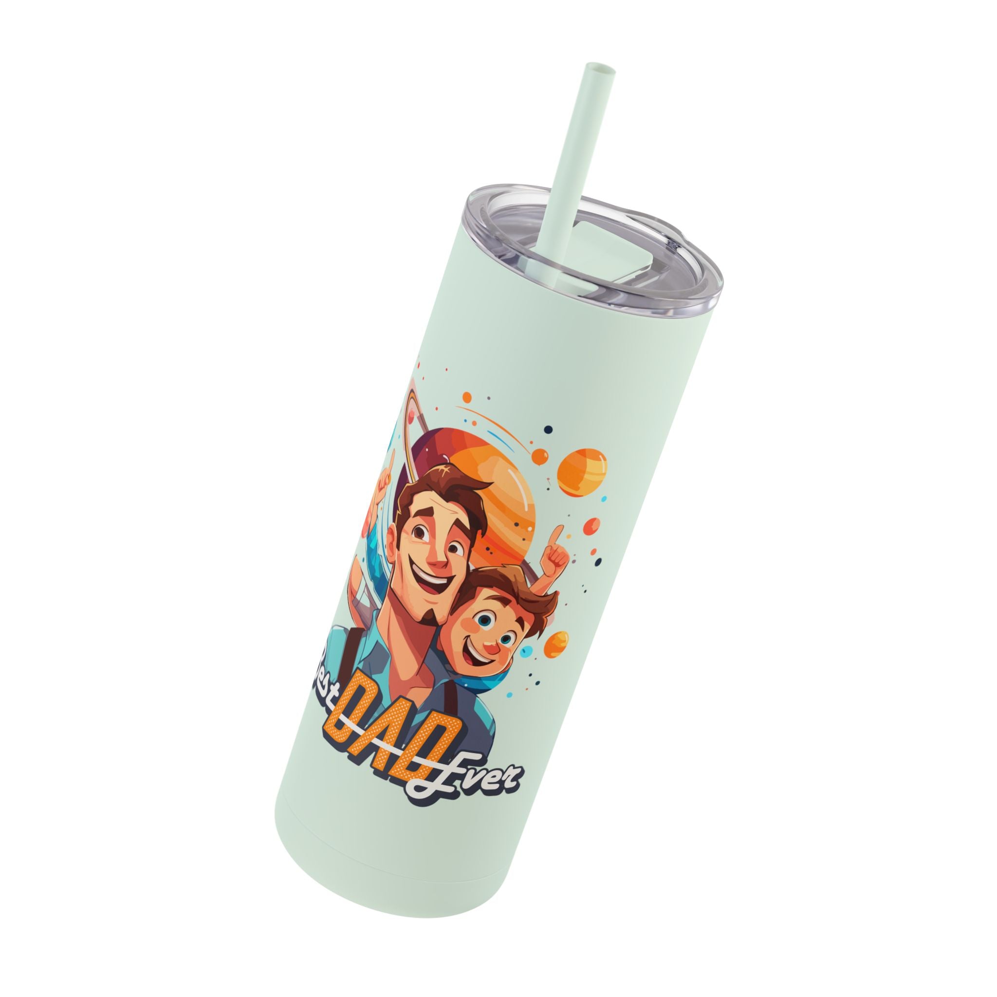 Best Dad Ever Tumbler | 20oz Matte Skinny Travel Mug, Personalized Gift for Fathers Day, Dad's Birthday, or Family Celebrations