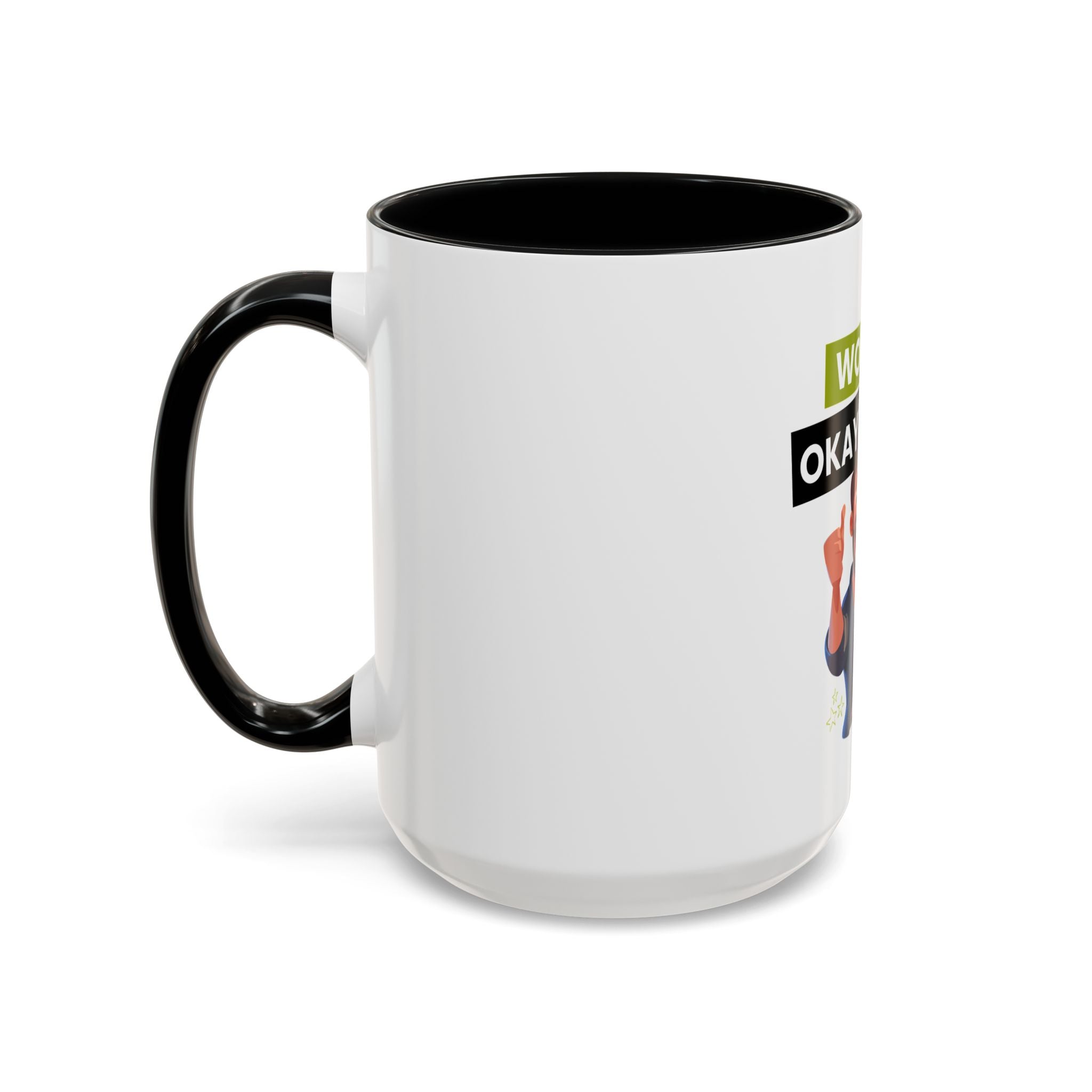 World's Okayest Dad Accent Coffee Mug, Funny Gift for Father's Day, Dad Coffee Cup, Family Gift, Dad's Birthday Mug