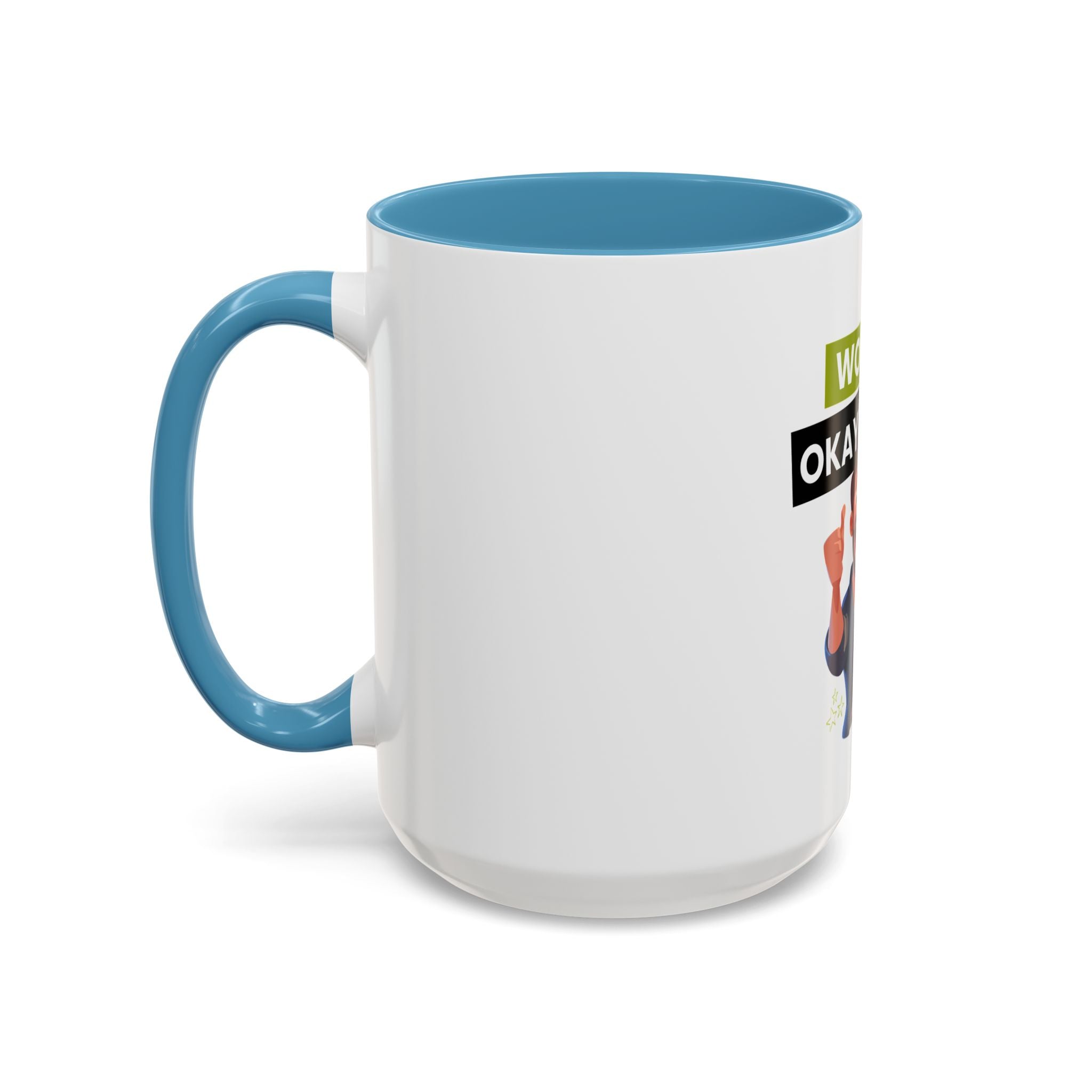 World's Okayest Dad Accent Coffee Mug, Funny Gift for Father's Day, Dad Coffee Cup, Family Gift, Dad's Birthday Mug