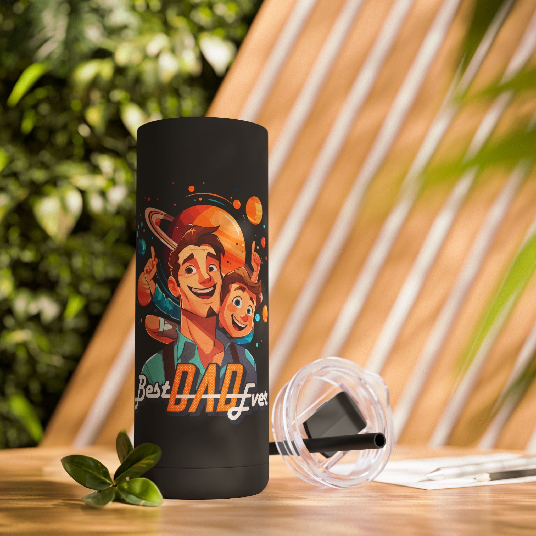 Best Dad Ever Tumbler | 20oz Matte Skinny Travel Mug, Personalized Gift for Fathers Day, Dad's Birthday, or Family Celebrations