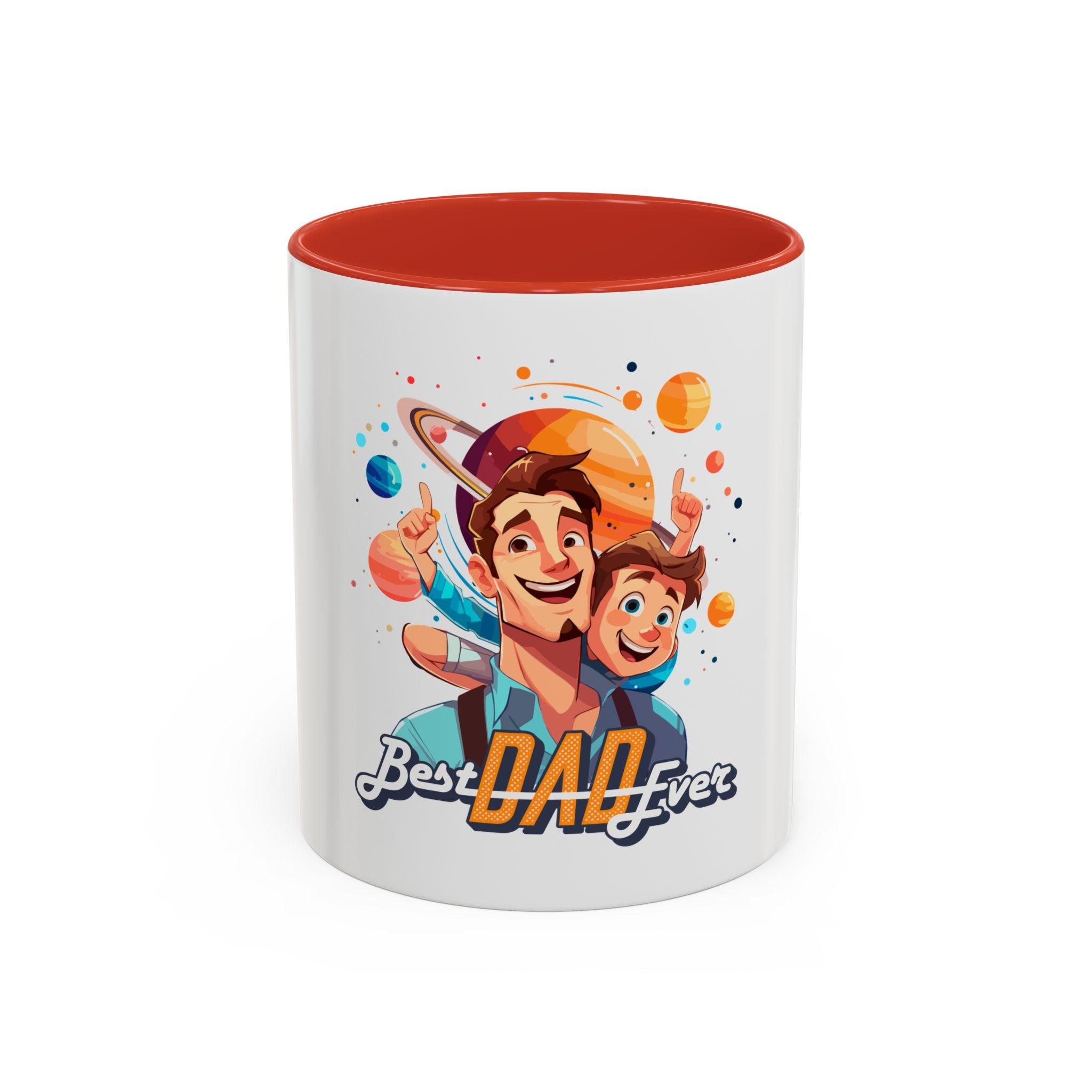 Best Dad Ever Accent Coffee Mug - Fun Gift for Father's Day, Birthday, Coffee Lovers, Home Office, Unique Dad Gifts