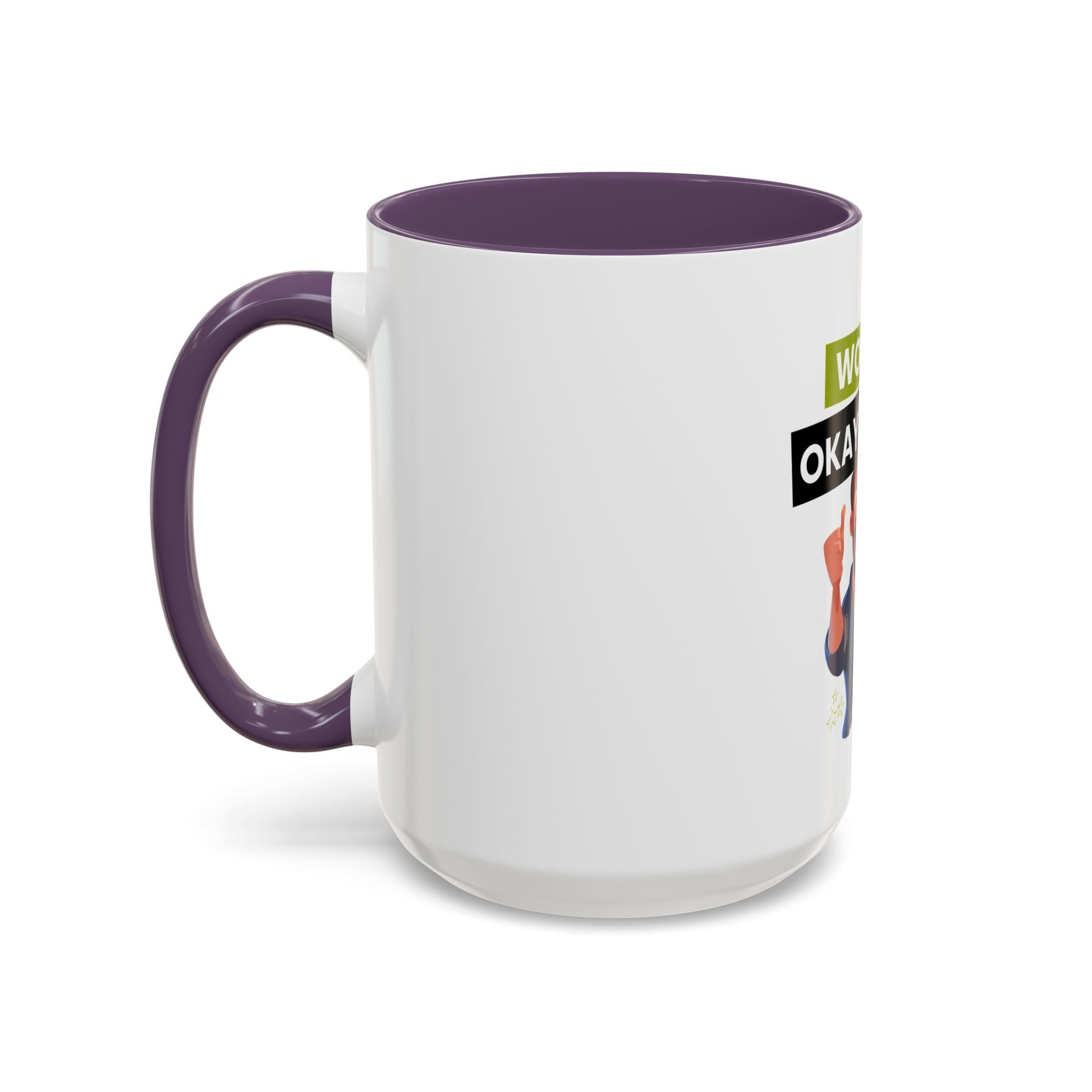 World's Okayest Dad Accent Coffee Mug, Funny Gift for Father's Day, Dad Coffee Cup, Family Gift, Dad's Birthday Mug