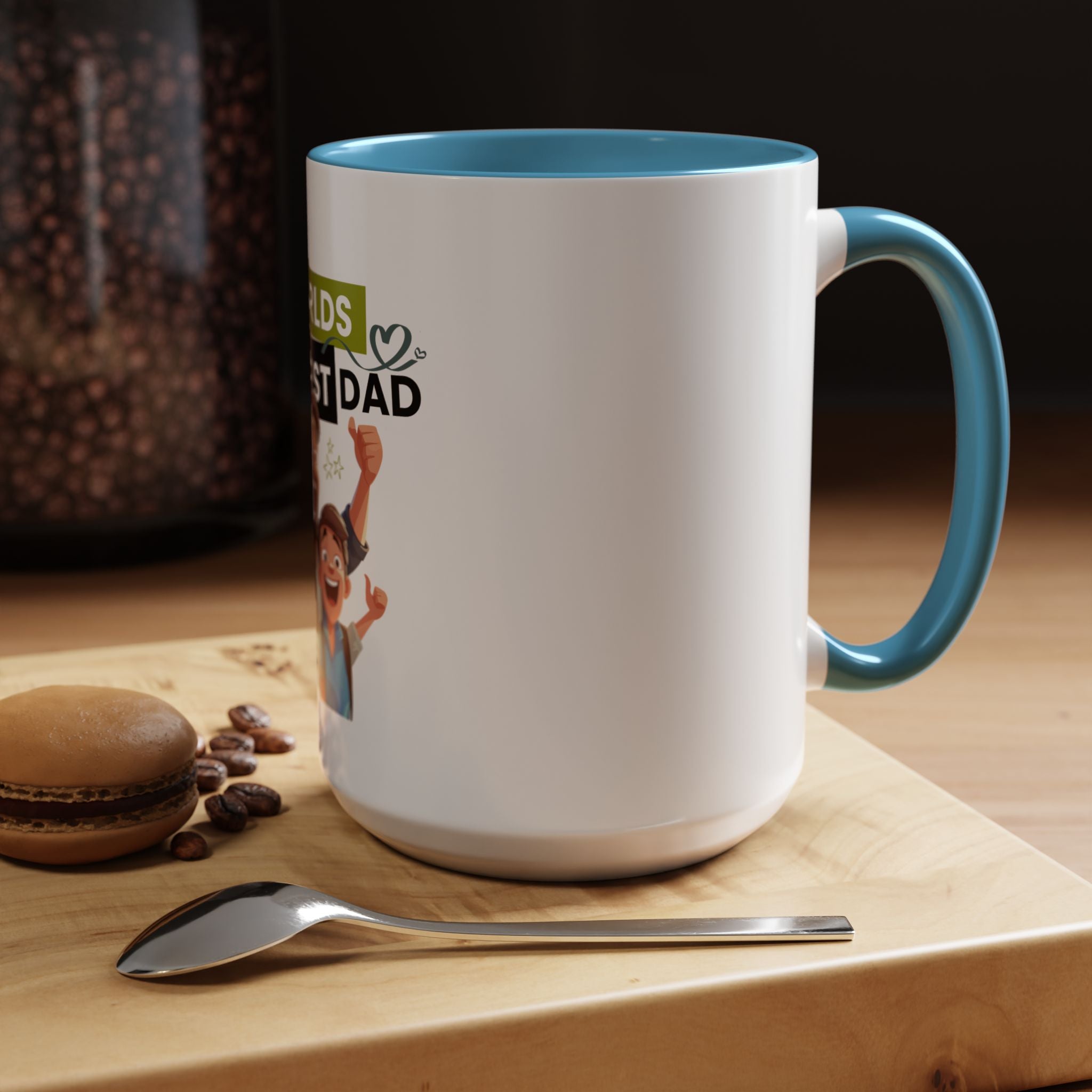 World's Okayest Dad Accent Coffee Mug, Funny Gift for Father's Day, Dad Coffee Cup, Family Gift, Dad's Birthday Mug
