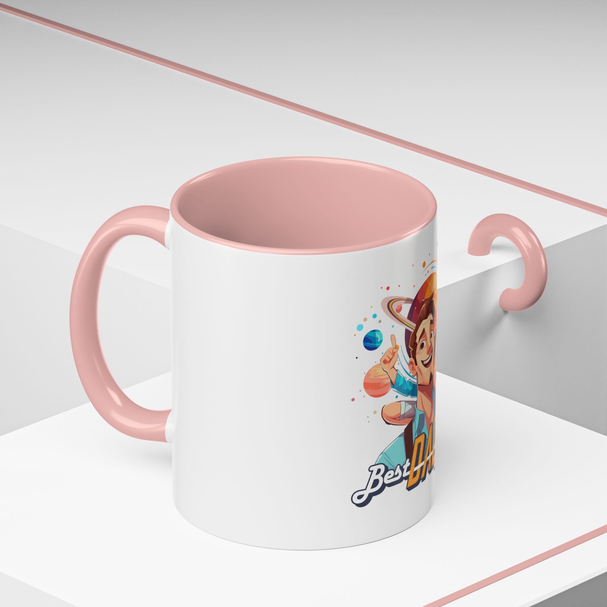 Best Dad Ever Accent Coffee Mug - Fun Gift for Father's Day, Birthday, Coffee Lovers, Home Office, Unique Dad Gifts
