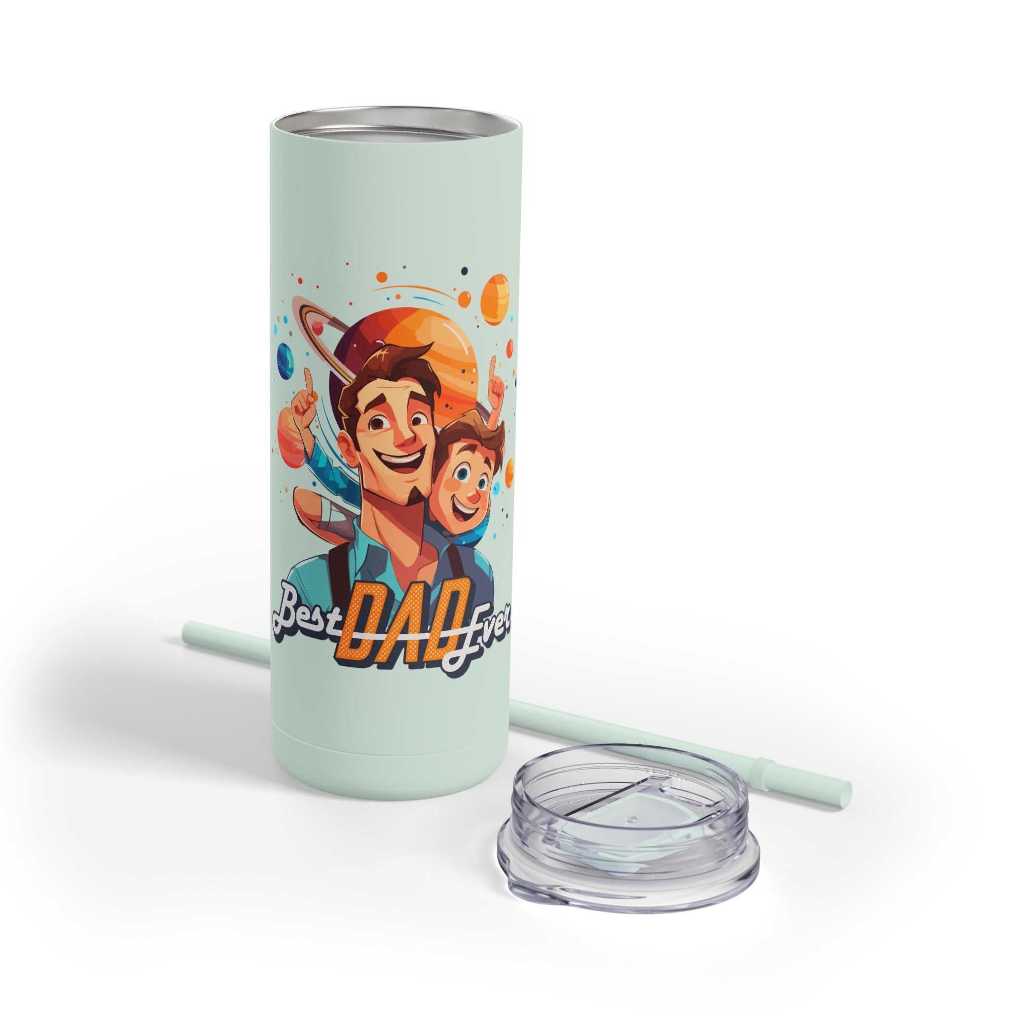 Best Dad Ever Tumbler | 20oz Matte Skinny Travel Mug, Personalized Gift for Fathers Day, Dad's Birthday, or Family Celebrations