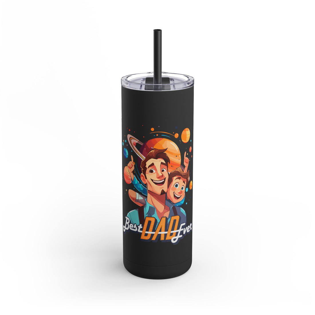Best Dad Ever Tumbler | 20oz Matte Skinny Travel Mug, Personalized Gift for Fathers Day, Dad's Birthday, or Family Celebrations