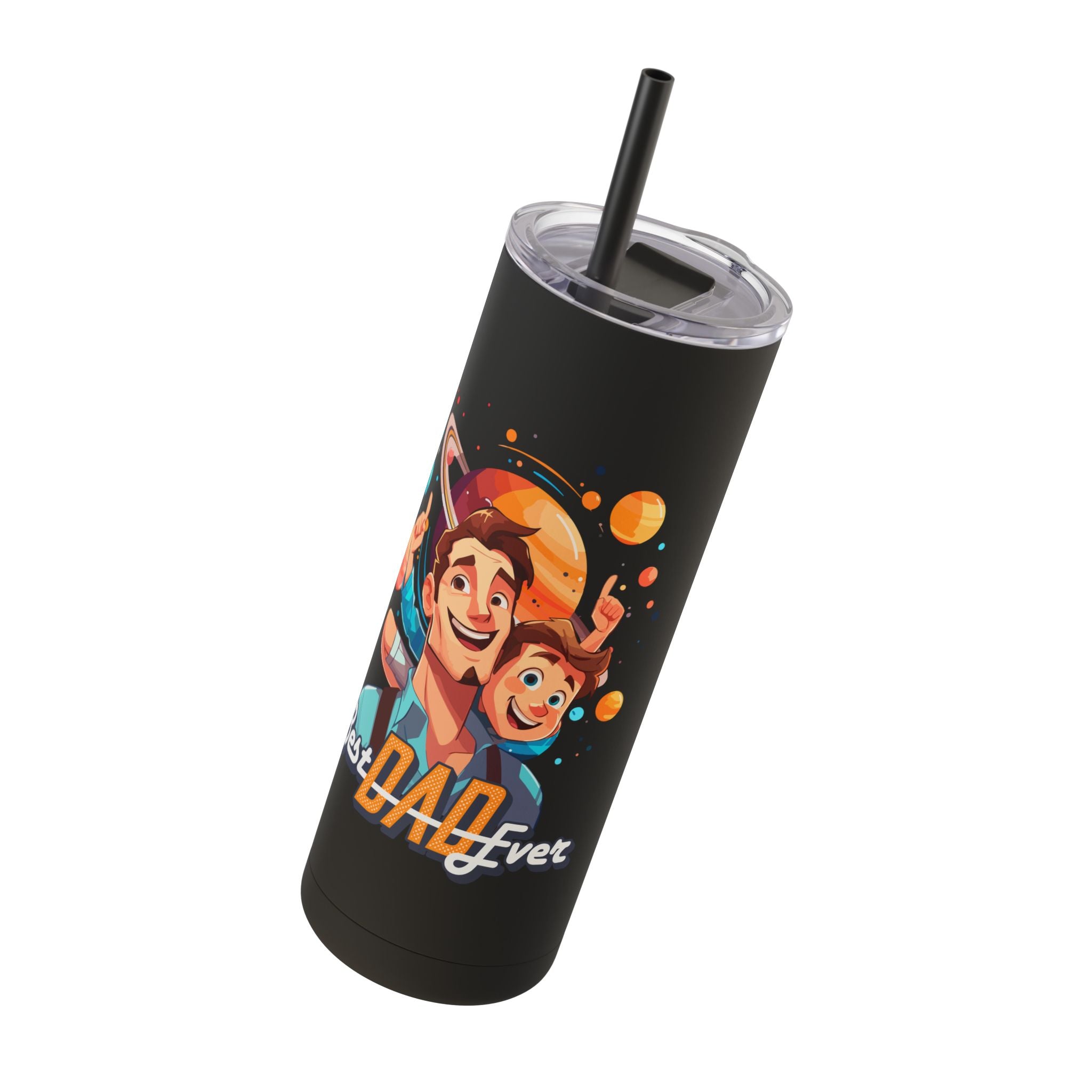Best Dad Ever Tumbler | 20oz Matte Skinny Travel Mug, Personalized Gift for Fathers Day, Dad's Birthday, or Family Celebrations