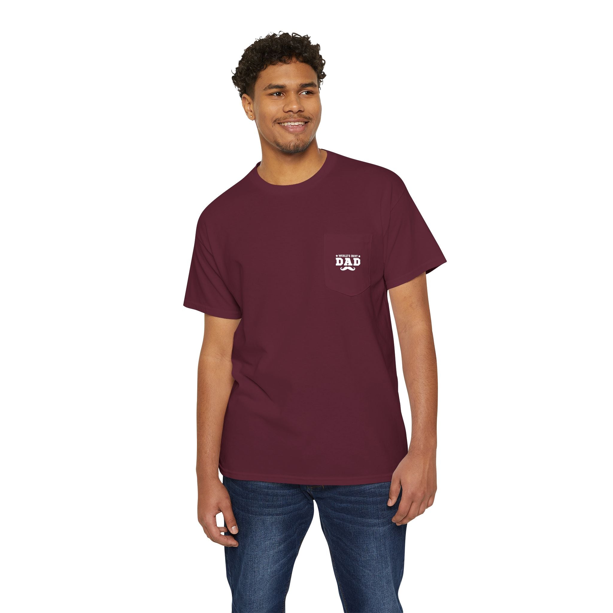 World's Best Dad Pocket Tee, Unisex Cotton Shirt for Father's Day, Casual Gift for Dads, Perfect Dad Apparel, Cool Family Outfit