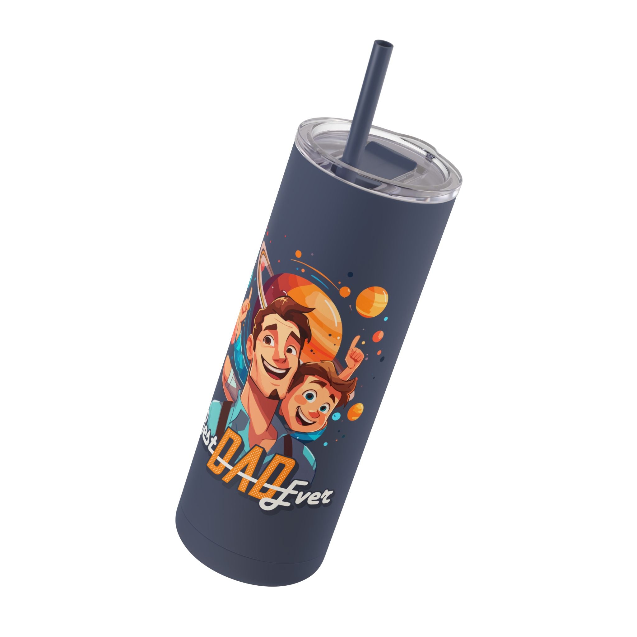 Best Dad Ever Tumbler | 20oz Matte Skinny Travel Mug, Personalized Gift for Fathers Day, Dad's Birthday, or Family Celebrations