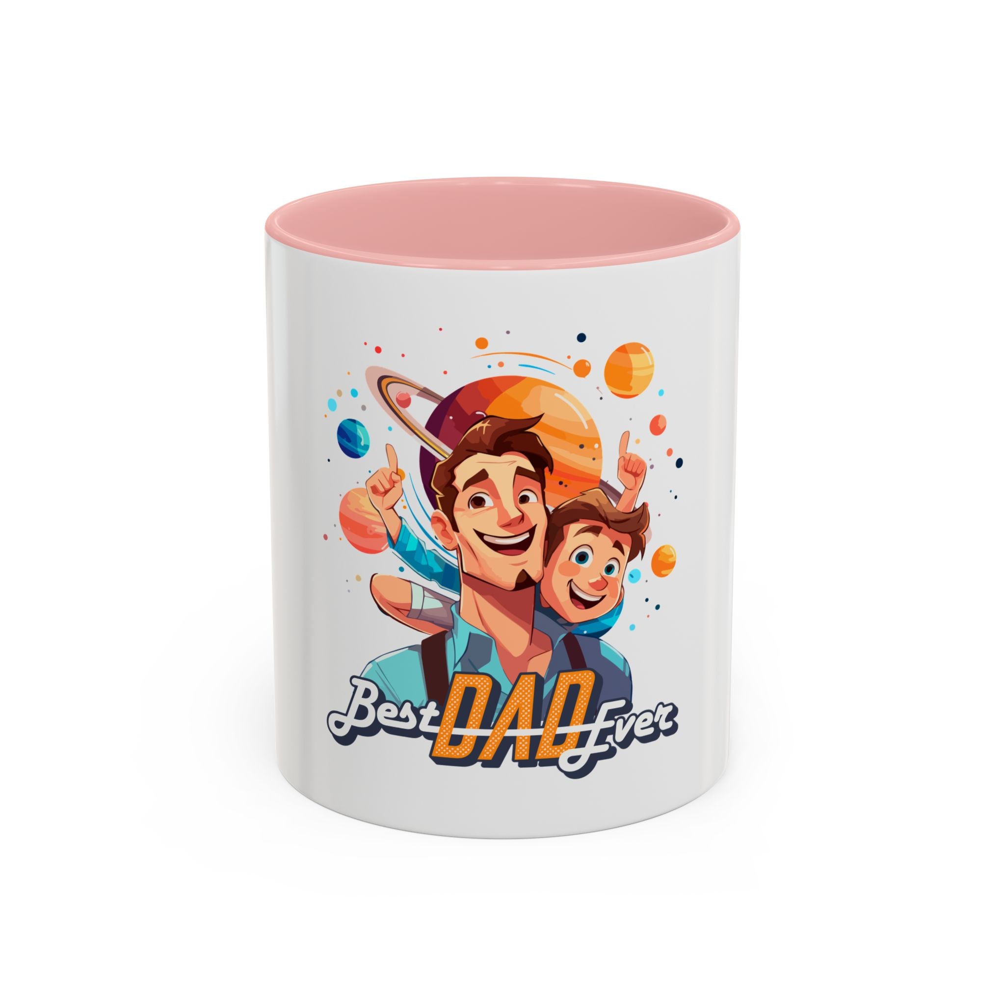 Best Dad Ever Accent Coffee Mug - Fun Gift for Father's Day, Birthday, Coffee Lovers, Home Office, Unique Dad Gifts