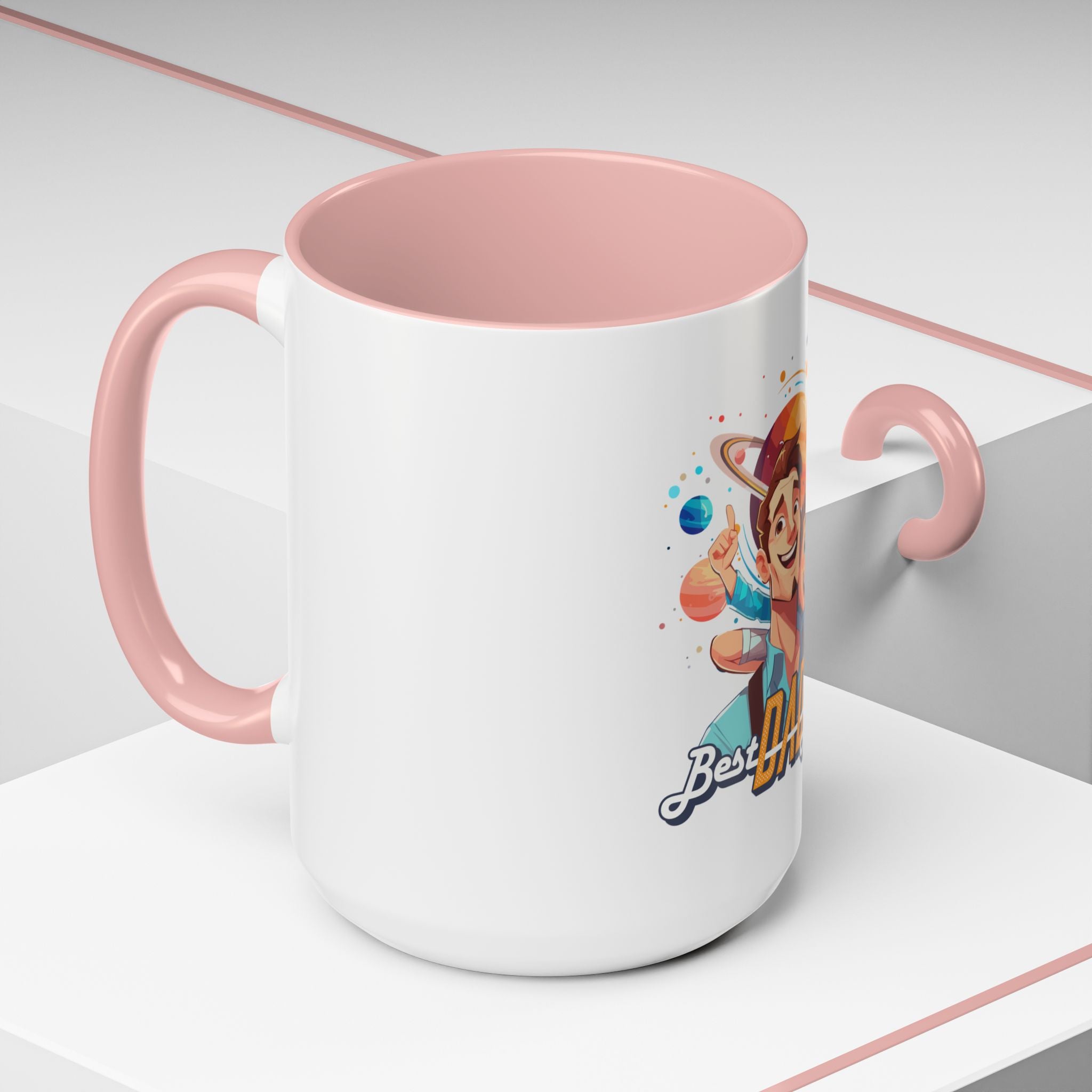 Best Dad Ever Accent Coffee Mug - Fun Gift for Father's Day, Birthday, Coffee Lovers, Home Office, Unique Dad Gifts