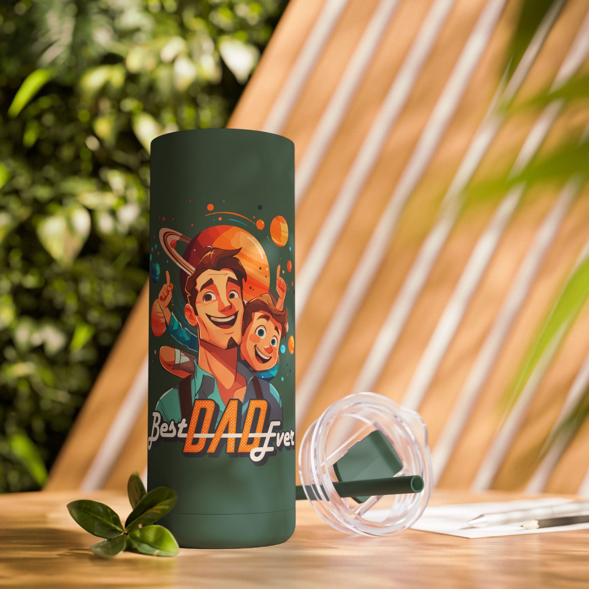 Best Dad Ever Tumbler | 20oz Matte Skinny Travel Mug, Personalized Gift for Fathers Day, Dad's Birthday, or Family Celebrations