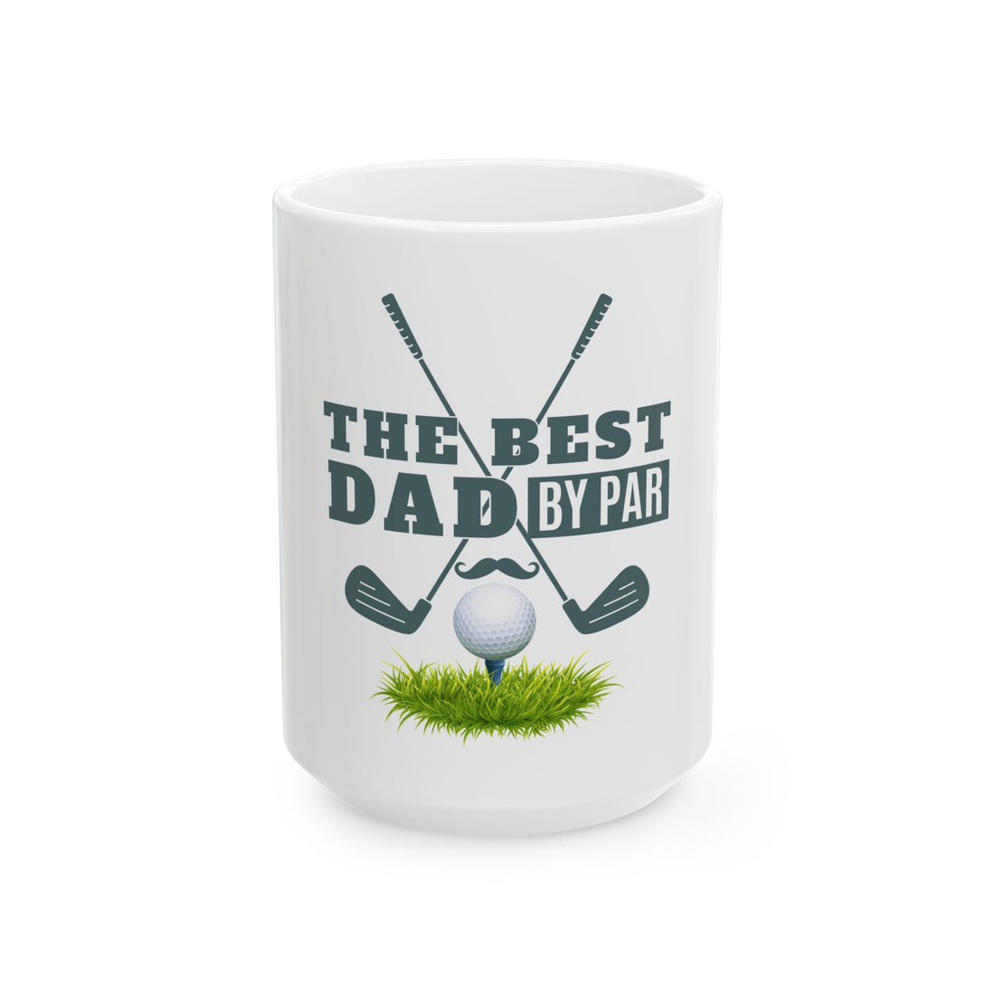 Golf Theme Best Dad Ceramic Mug, Gift for Father's Day, Cute Coffee Cup, Golfer Present, 11oz 15oz Dad Mug