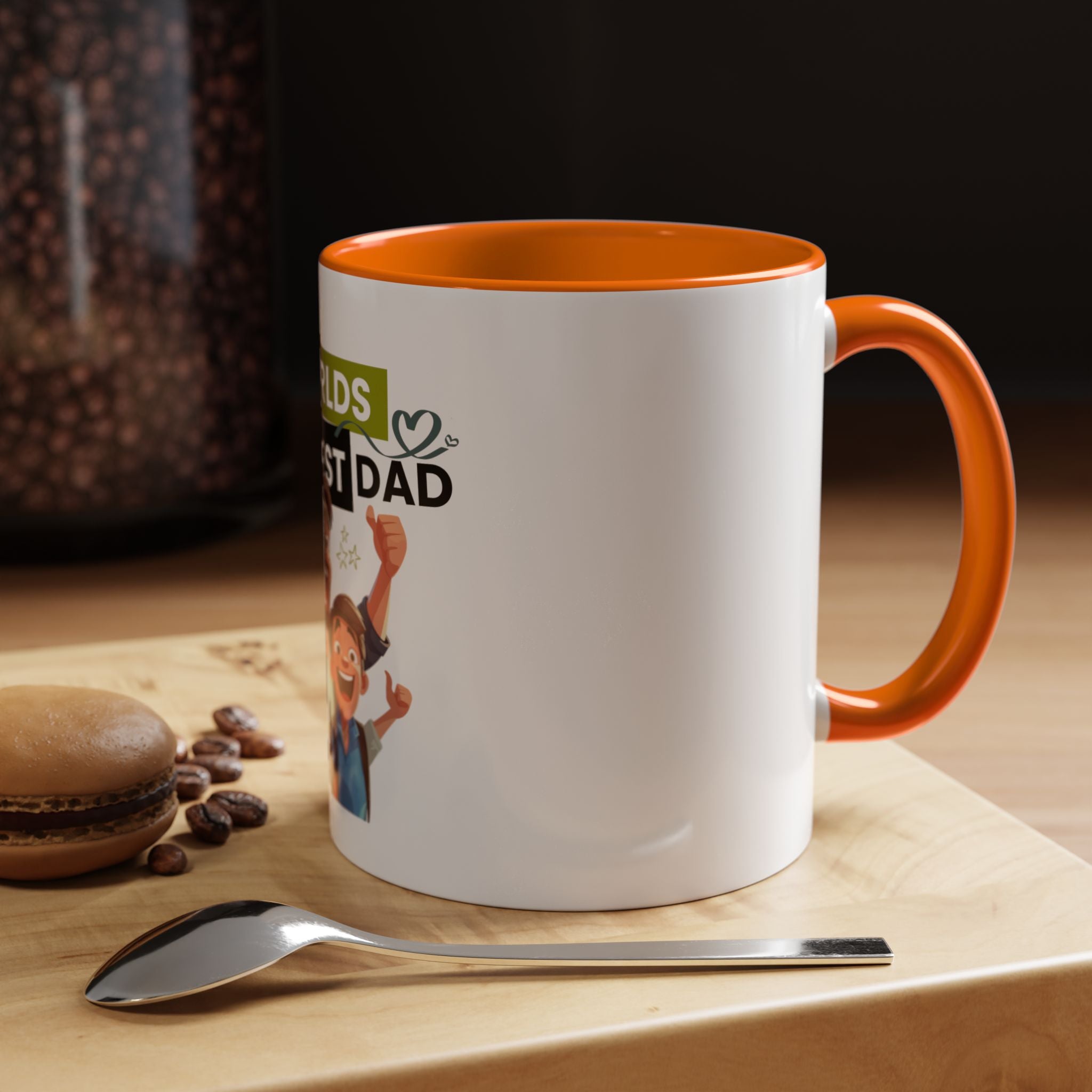 World's Okayest Dad Accent Coffee Mug, Funny Gift for Father's Day, Dad Coffee Cup, Family Gift, Dad's Birthday Mug