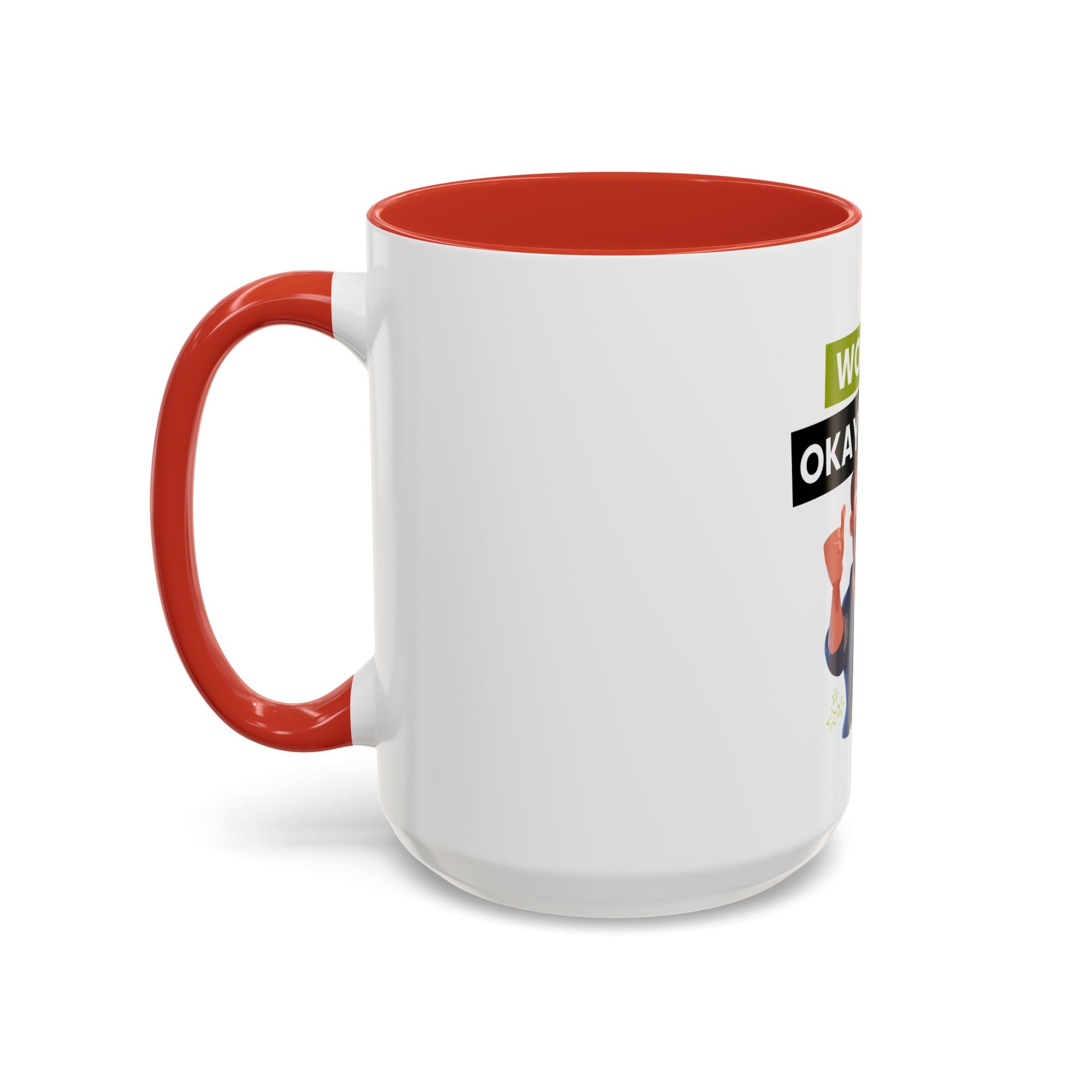 World's Okayest Dad Accent Coffee Mug, Funny Gift for Father's Day, Dad Coffee Cup, Family Gift, Dad's Birthday Mug