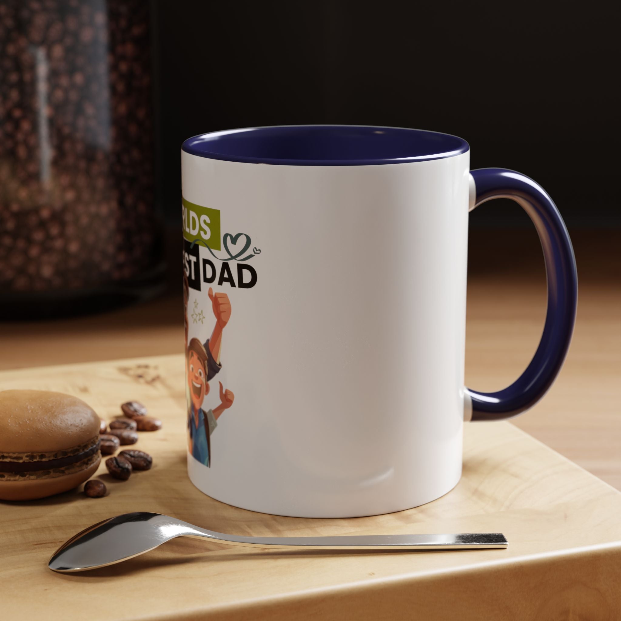 World's Okayest Dad Accent Coffee Mug, Funny Gift for Father's Day, Dad Coffee Cup, Family Gift, Dad's Birthday Mug