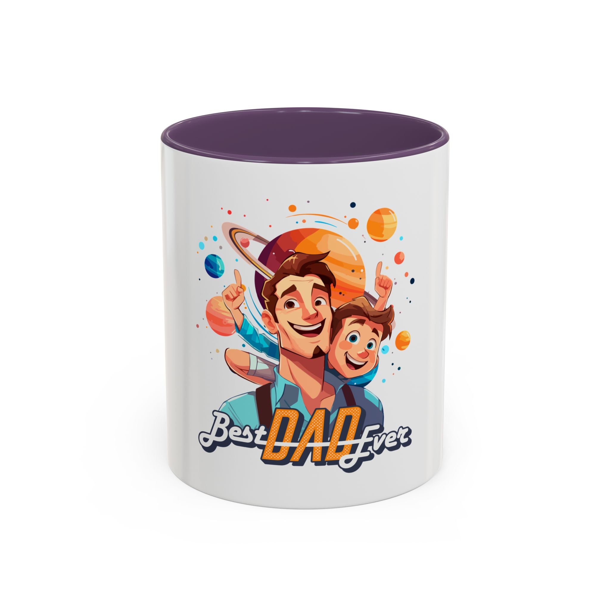Best Dad Ever Accent Coffee Mug - Fun Gift for Father's Day, Birthday, Coffee Lovers, Home Office, Unique Dad Gifts