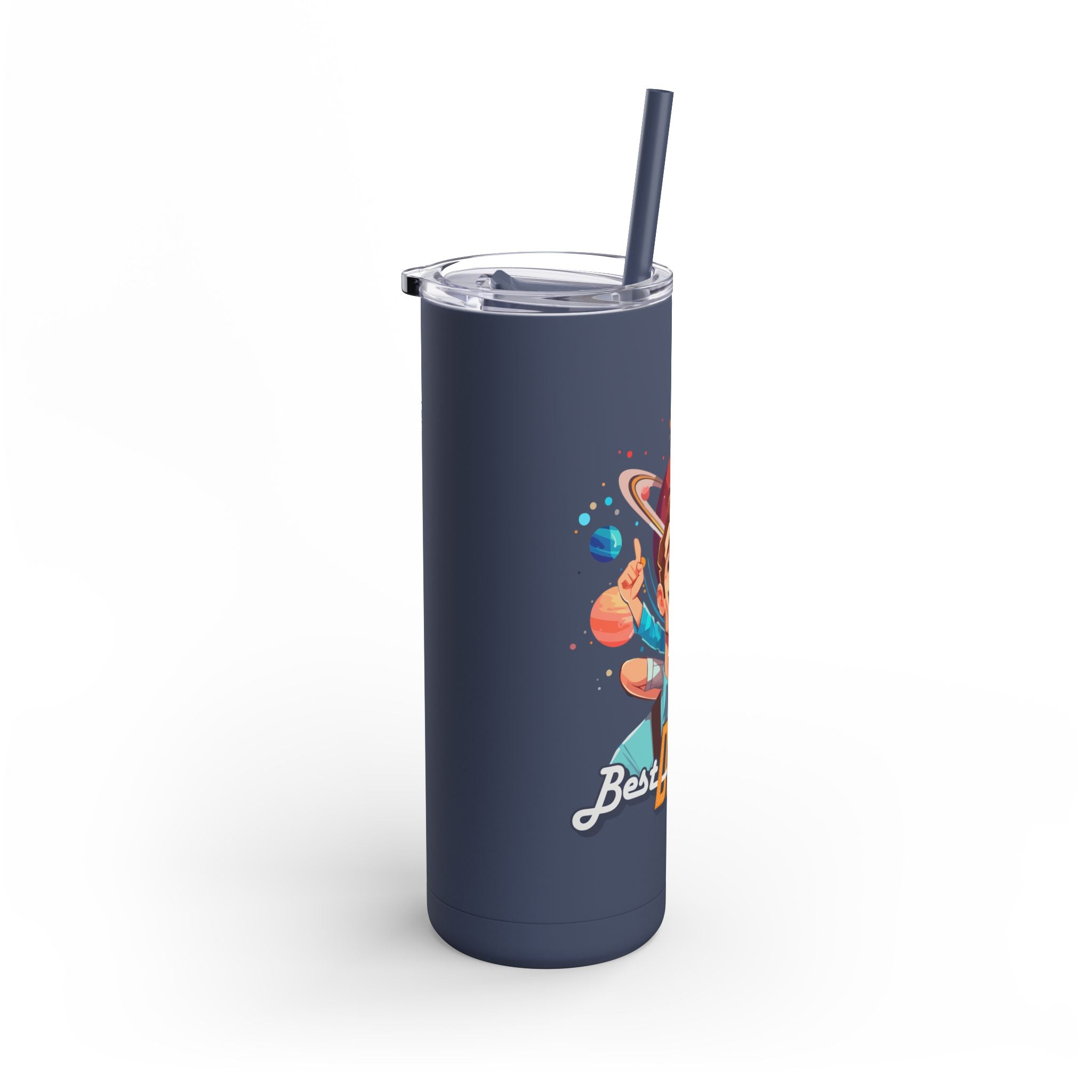 Best Dad Ever Tumbler | 20oz Matte Skinny Travel Mug, Personalized Gift for Fathers Day, Dad's Birthday, or Family Celebrations