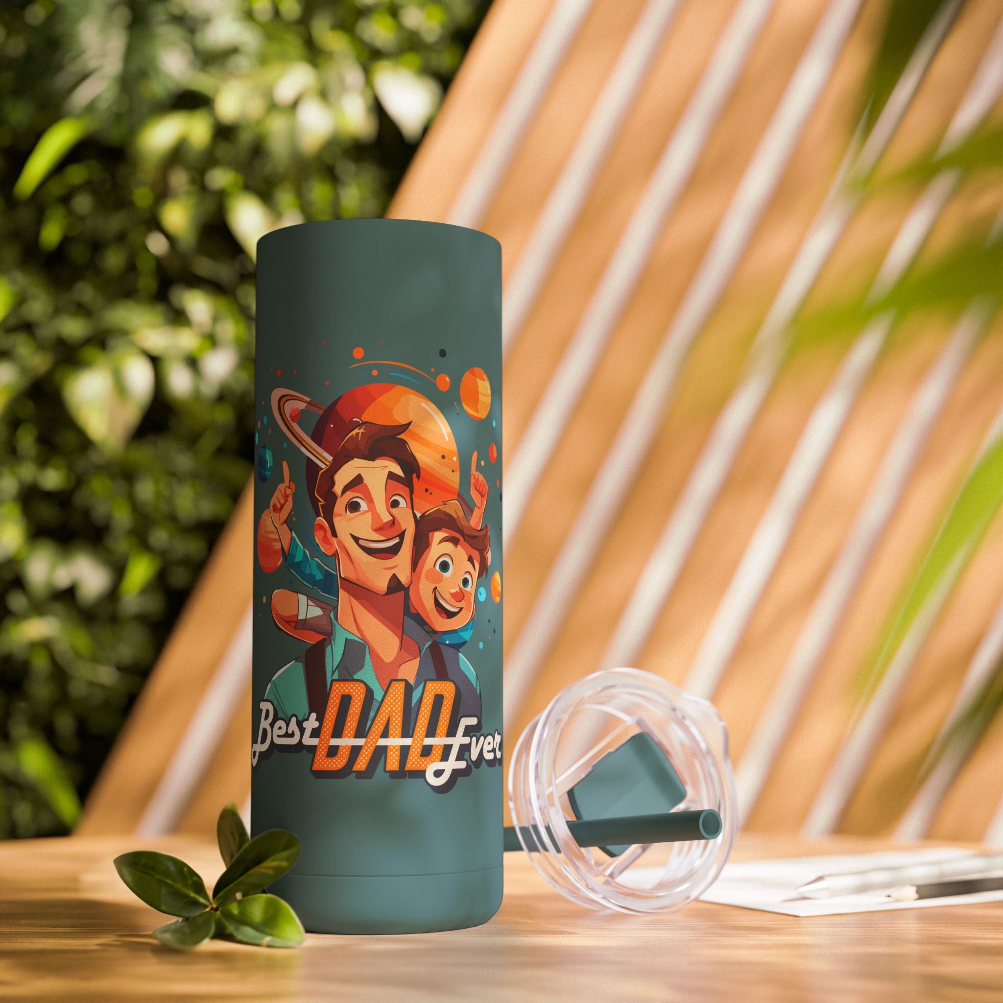 Best Dad Ever Tumbler | 20oz Matte Skinny Travel Mug, Personalized Gift for Fathers Day, Dad's Birthday, or Family Celebrations