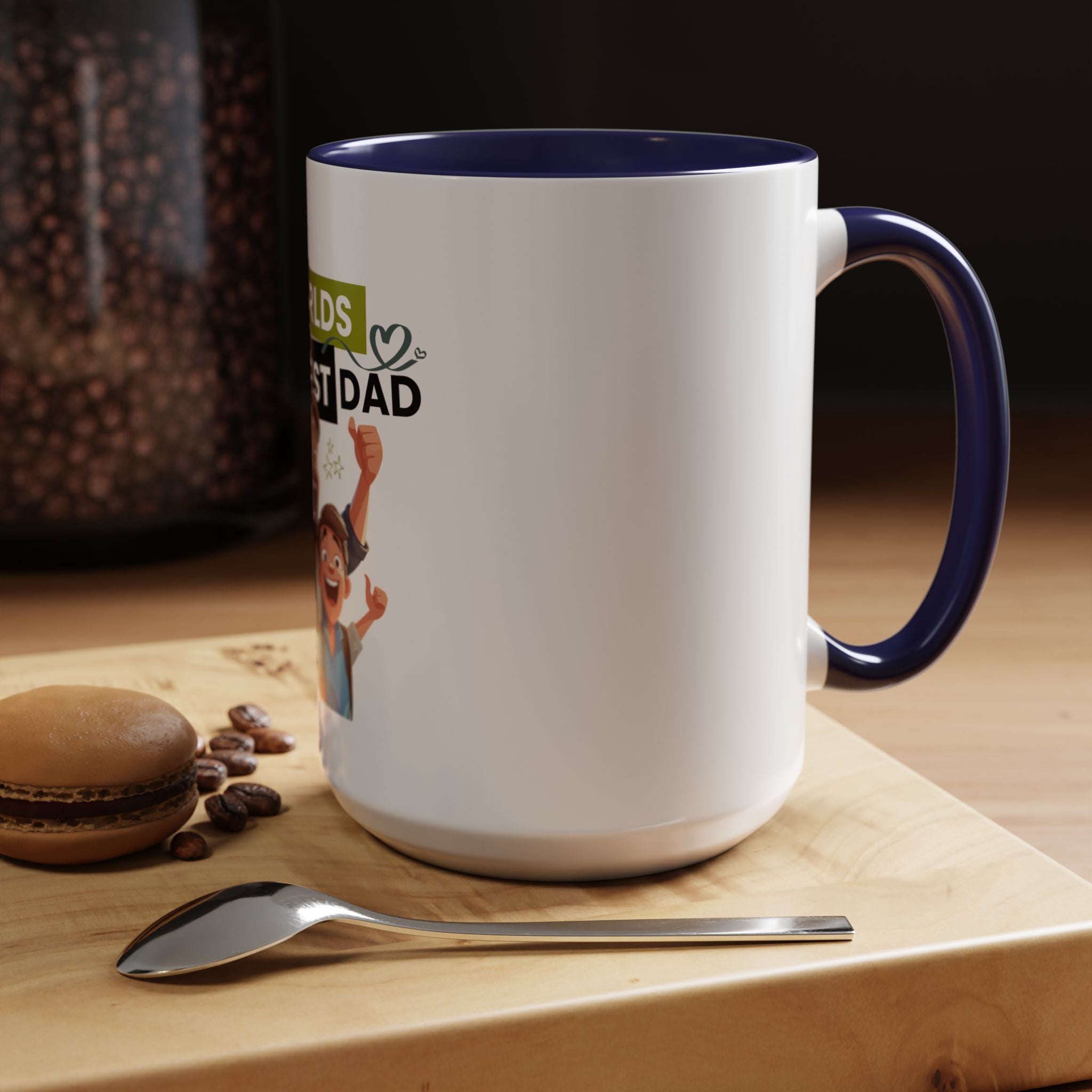 World's Okayest Dad Accent Coffee Mug, Funny Gift for Father's Day, Dad Coffee Cup, Family Gift, Dad's Birthday Mug