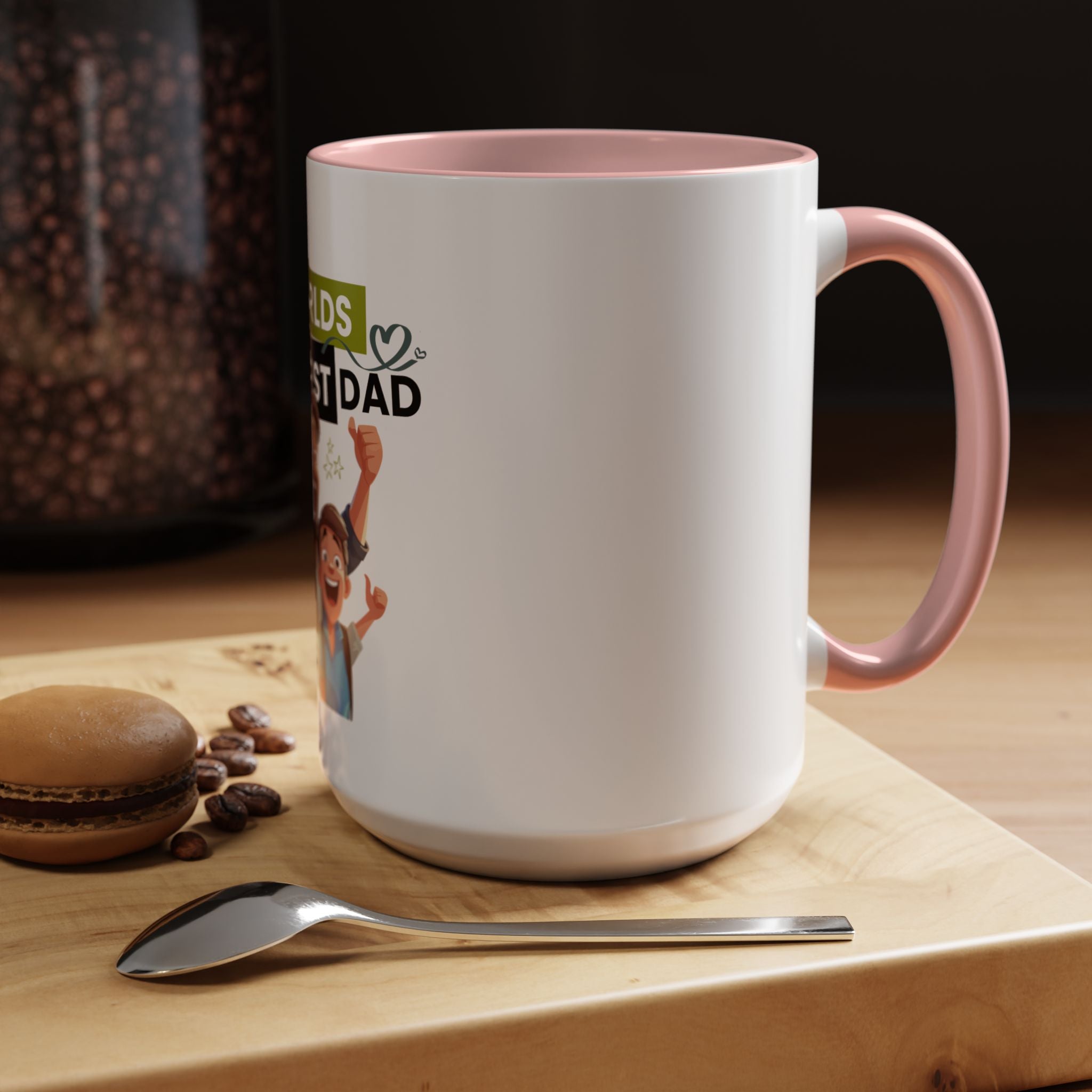 World's Okayest Dad Accent Coffee Mug, Funny Gift for Father's Day, Dad Coffee Cup, Family Gift, Dad's Birthday Mug