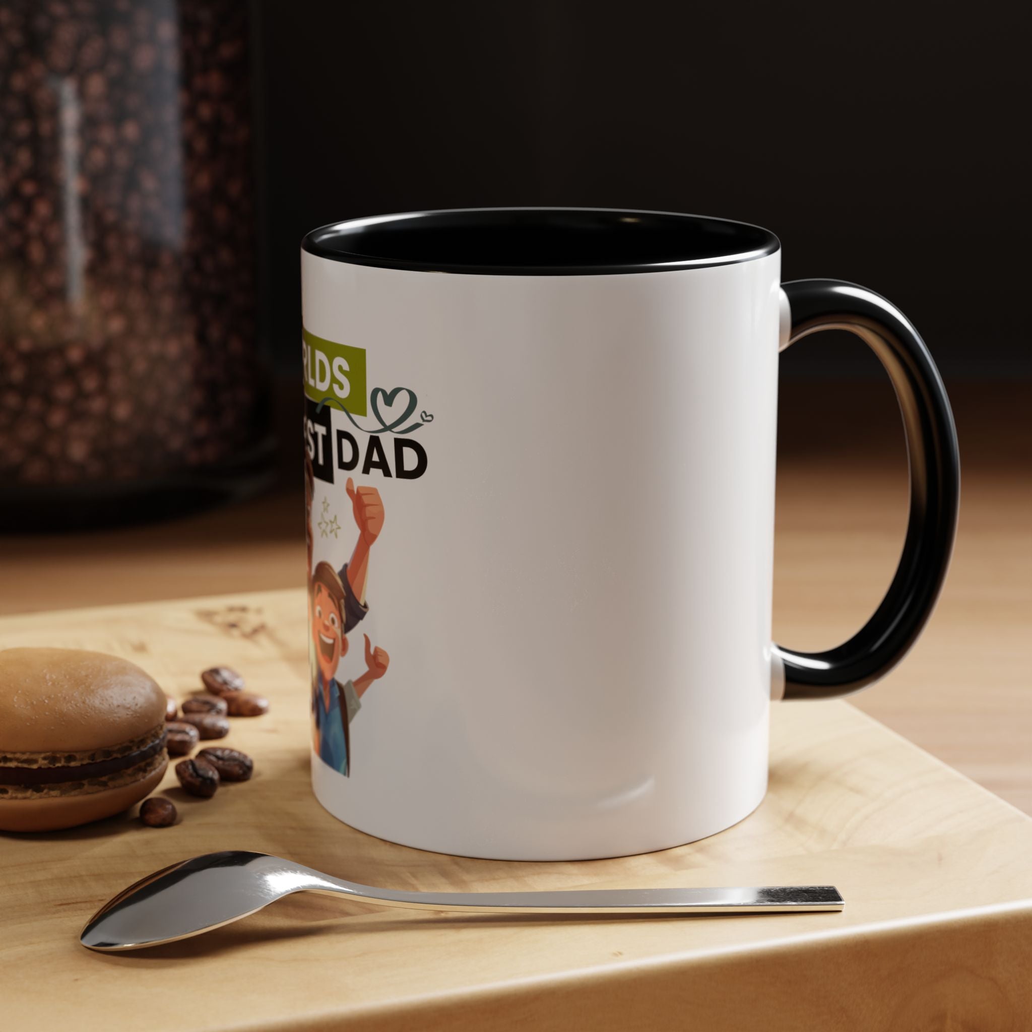 World's Okayest Dad Accent Coffee Mug, Funny Gift for Father's Day, Dad Coffee Cup, Family Gift, Dad's Birthday Mug