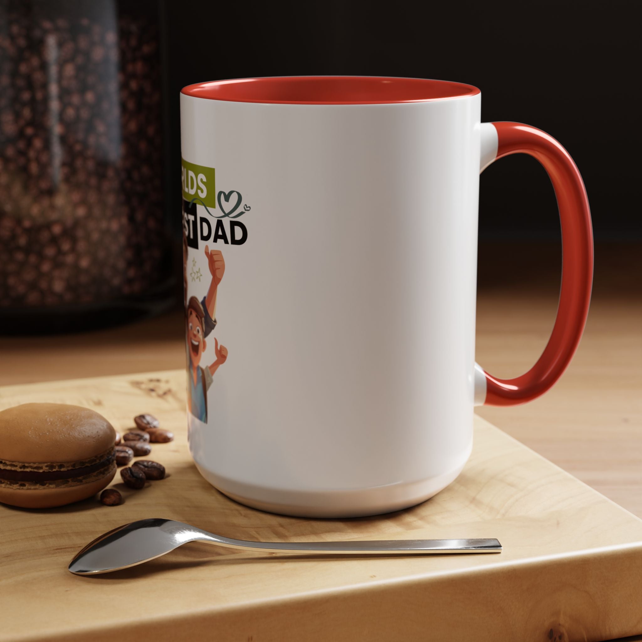 World's Okayest Dad Accent Coffee Mug, Funny Gift for Father's Day, Dad Coffee Cup, Family Gift, Dad's Birthday Mug
