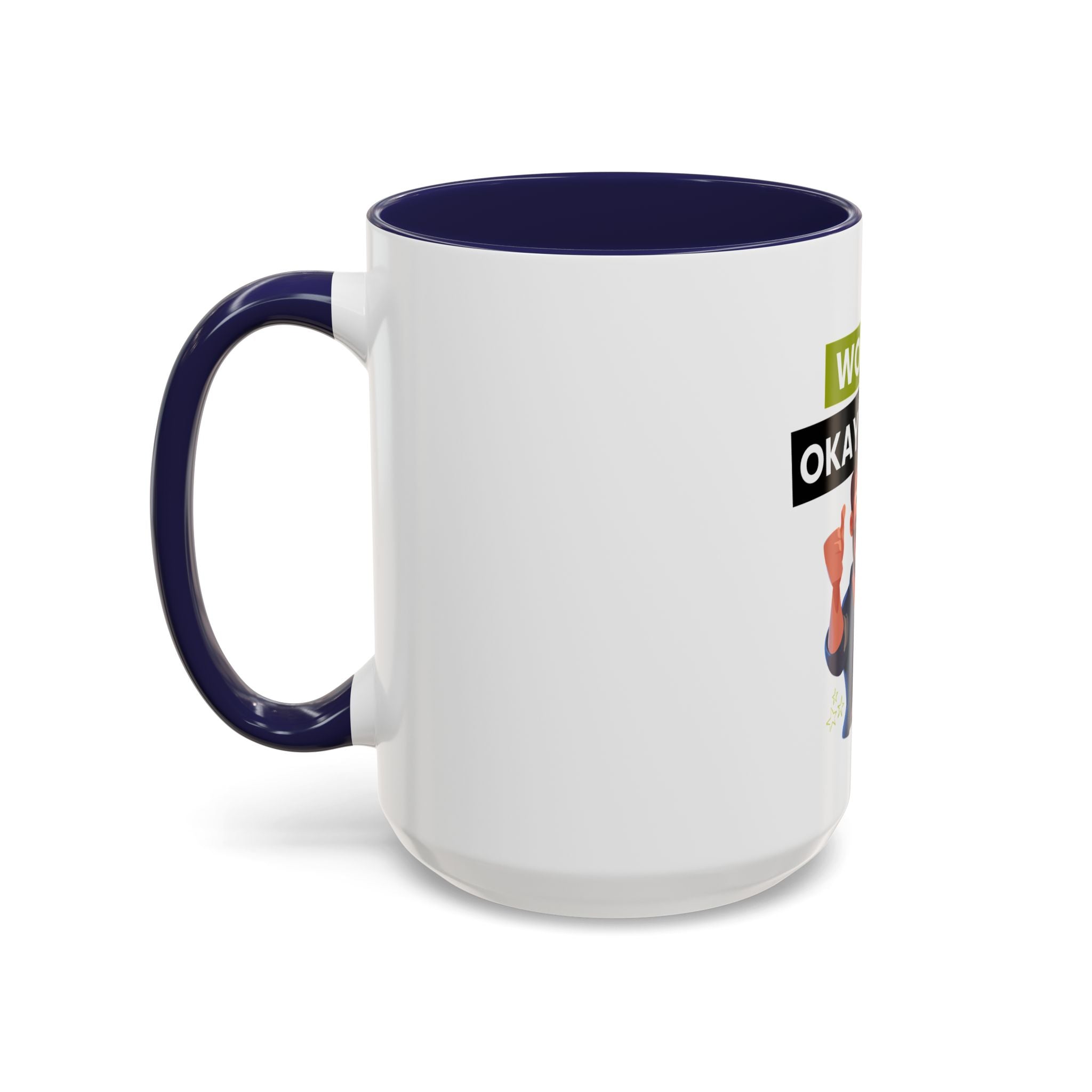 World's Okayest Dad Accent Coffee Mug, Funny Gift for Father's Day, Dad Coffee Cup, Family Gift, Dad's Birthday Mug