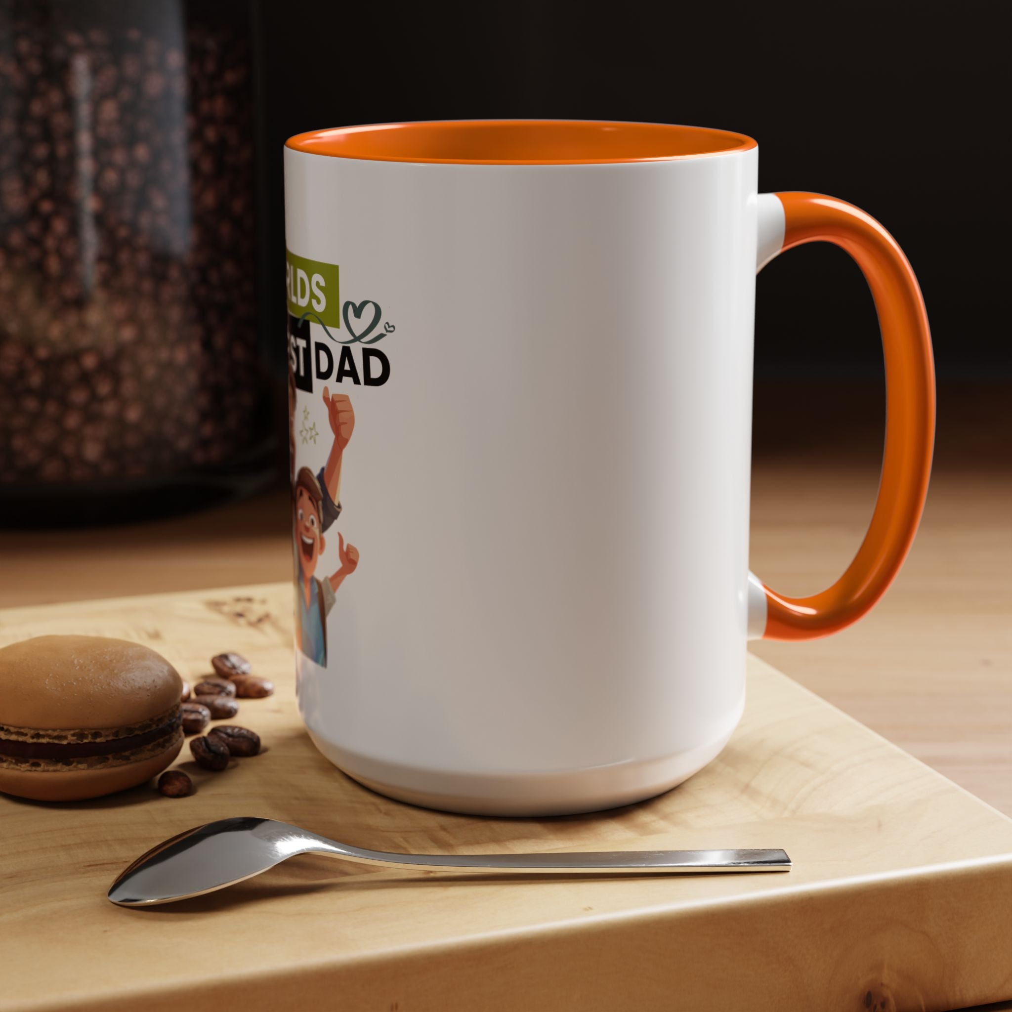 World's Okayest Dad Accent Coffee Mug, Funny Gift for Father's Day, Dad Coffee Cup, Family Gift, Dad's Birthday Mug