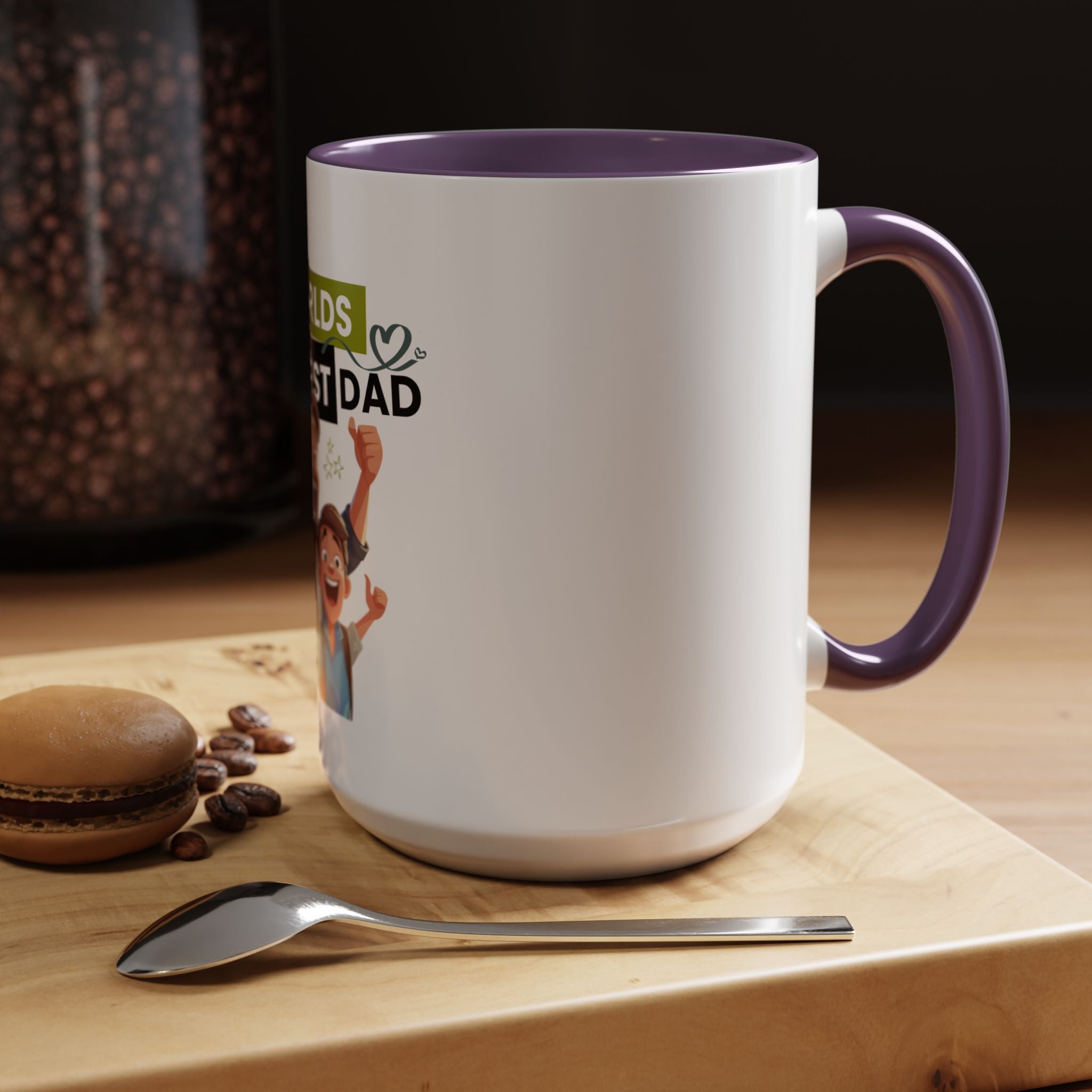 World's Okayest Dad Accent Coffee Mug, Funny Gift for Father's Day, Dad Coffee Cup, Family Gift, Dad's Birthday Mug