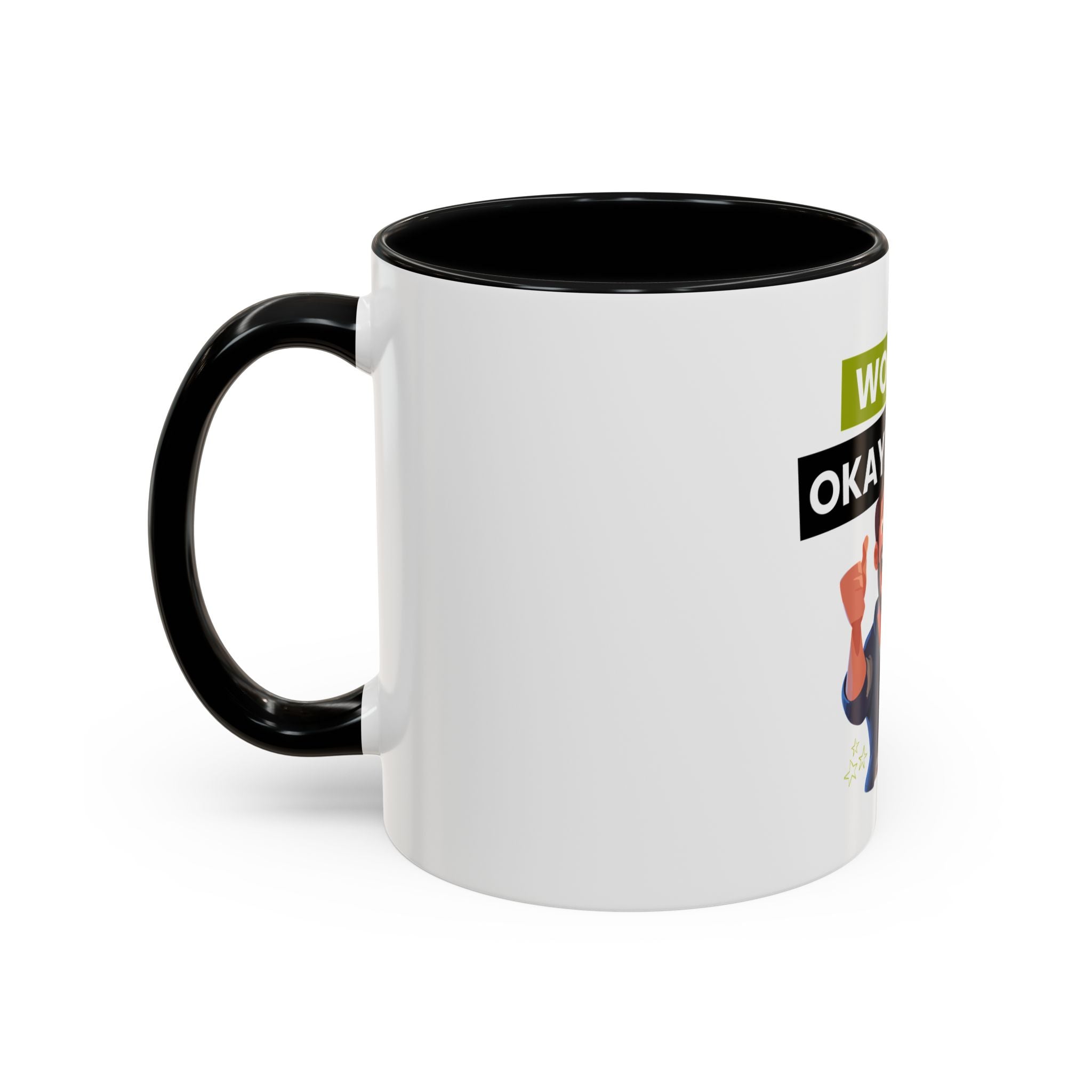 World's Okayest Dad Accent Coffee Mug, Funny Gift for Father's Day, Dad Coffee Cup, Family Gift, Dad's Birthday Mug