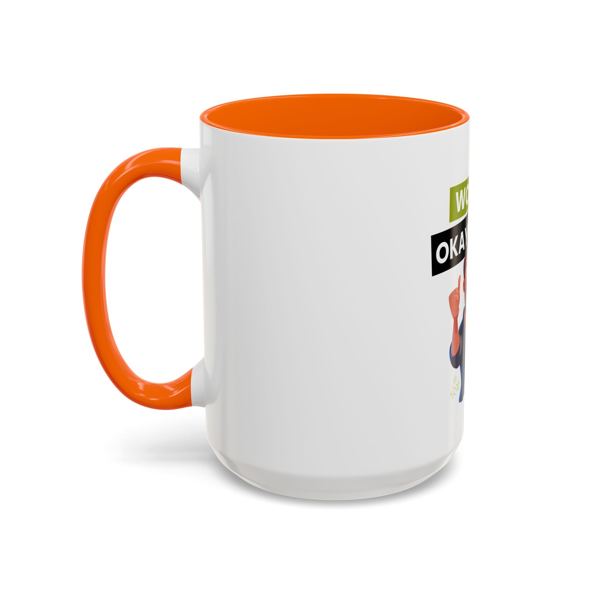 World's Okayest Dad Accent Coffee Mug, Funny Gift for Father's Day, Dad Coffee Cup, Family Gift, Dad's Birthday Mug