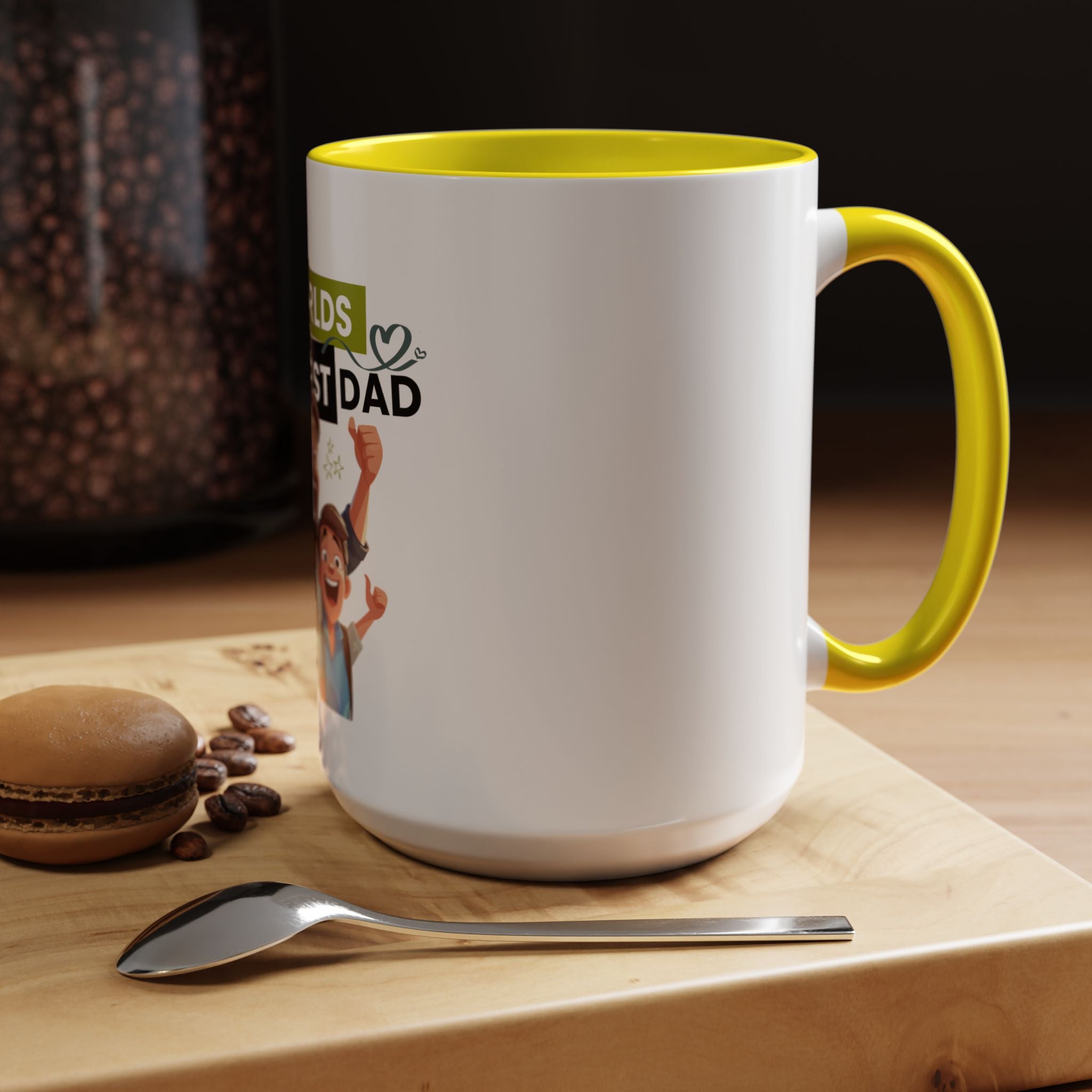 World's Okayest Dad Accent Coffee Mug, Funny Gift for Father's Day, Dad Coffee Cup, Family Gift, Dad's Birthday Mug