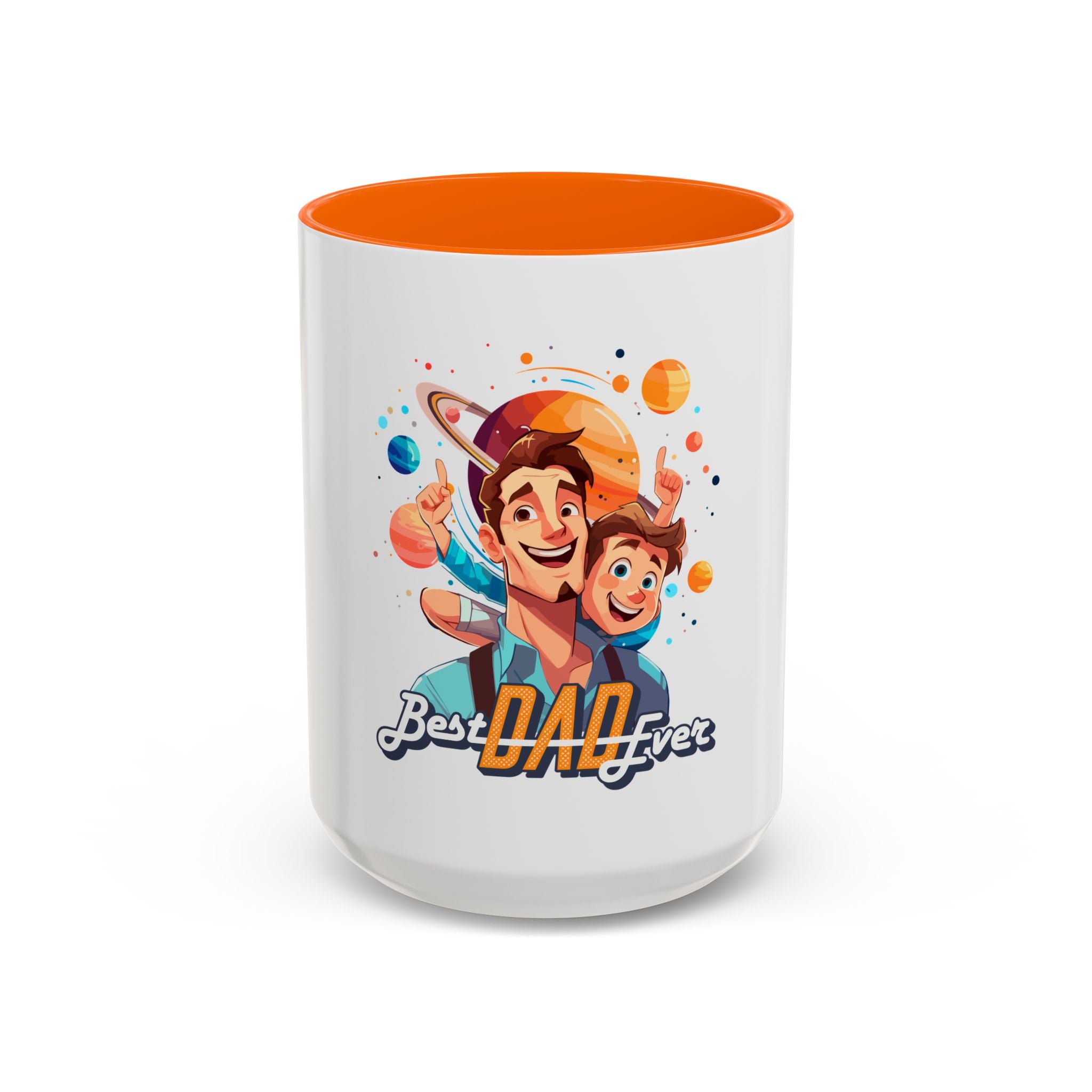 Best Dad Ever Accent Coffee Mug - Fun Gift for Father's Day, Birthday, Coffee Lovers, Home Office, Unique Dad Gifts