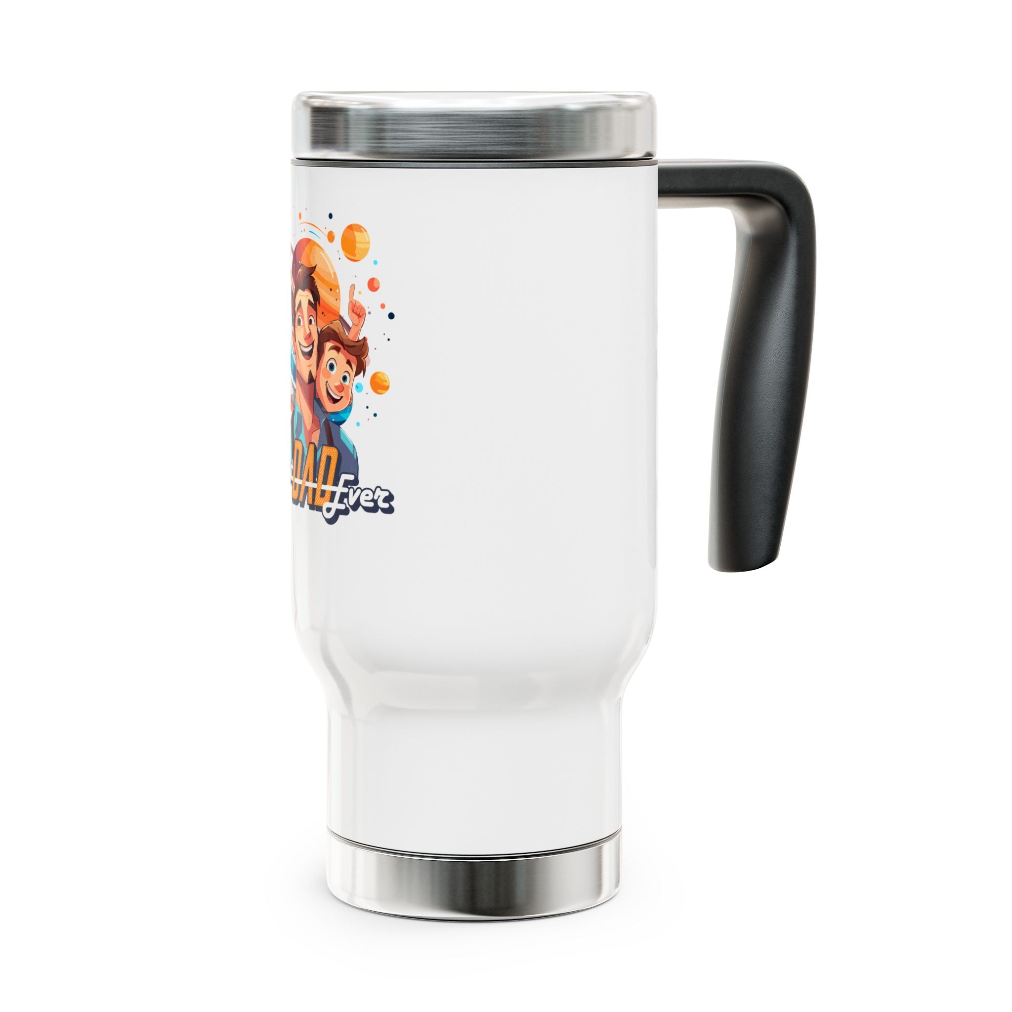 Best Dad Ever Stainless Steel Travel Mug, 14oz Coffee Tumbler with Handle for Dad, Unique Father's Day Gift, Camping, Travel, Dad Gifts