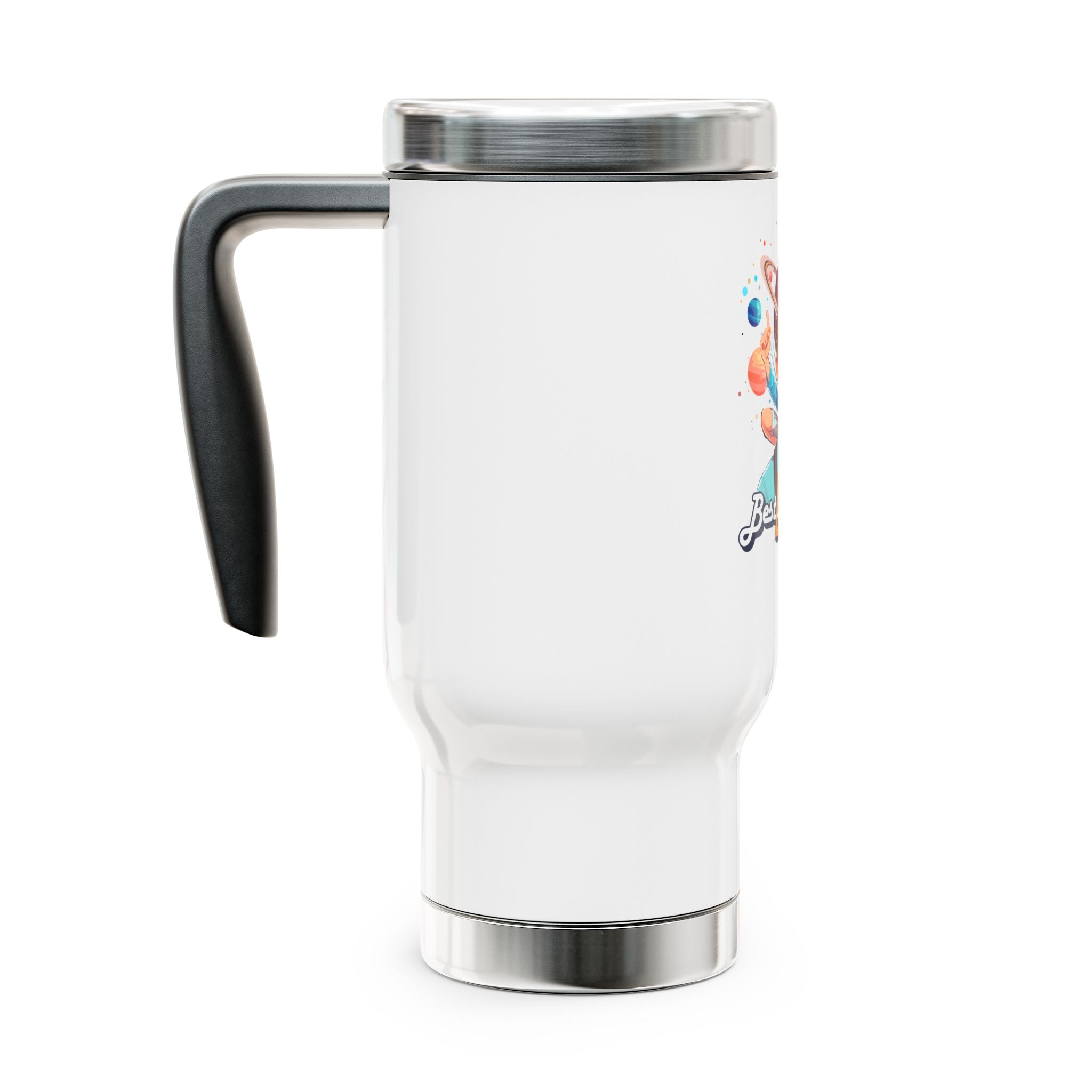 Best Dad Ever Stainless Steel Travel Mug, 14oz Coffee Tumbler with Handle for Dad, Unique Father's Day Gift, Camping, Travel, Dad Gifts